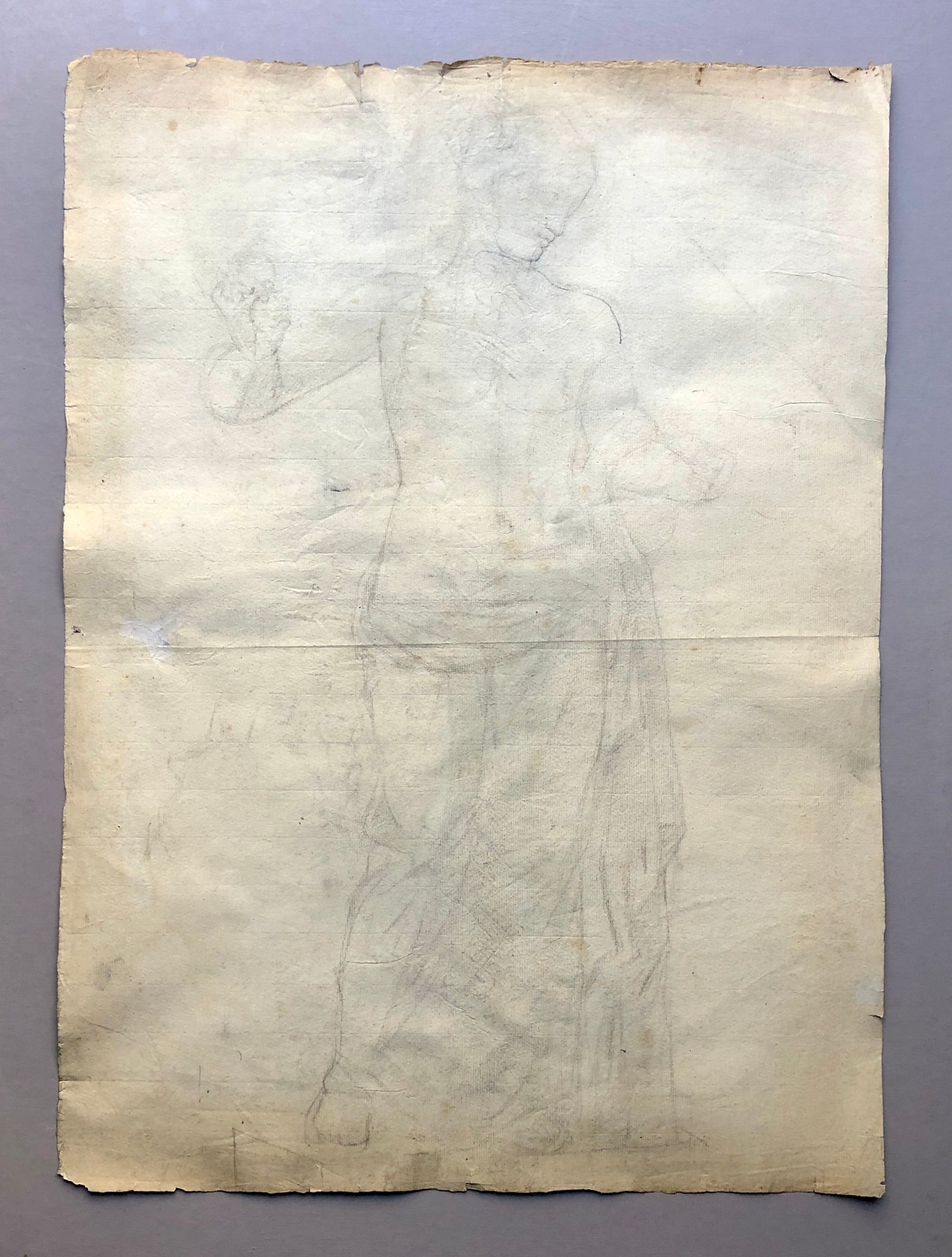 An 18th Century Anatomical Drawing of A Man. French. Dated 1778. Indistinctly Signed. Size: 62 x 45 cms.