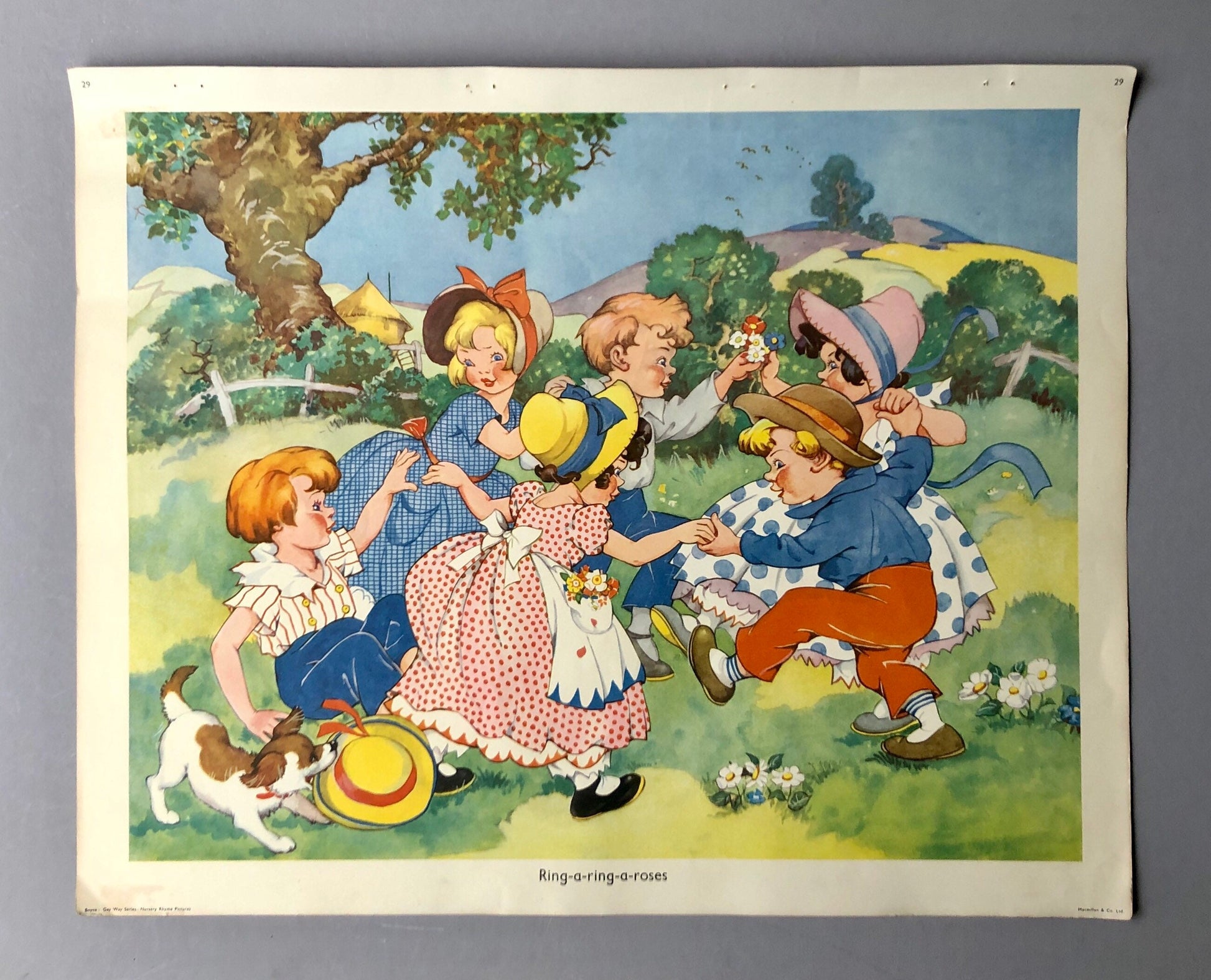 A Collection of 20 Poster Sized Nursery Rhyme Pictures by Boyce. Produced For The Gay Way Teaching Scheme. 1960’s. 43 x 51 cms.