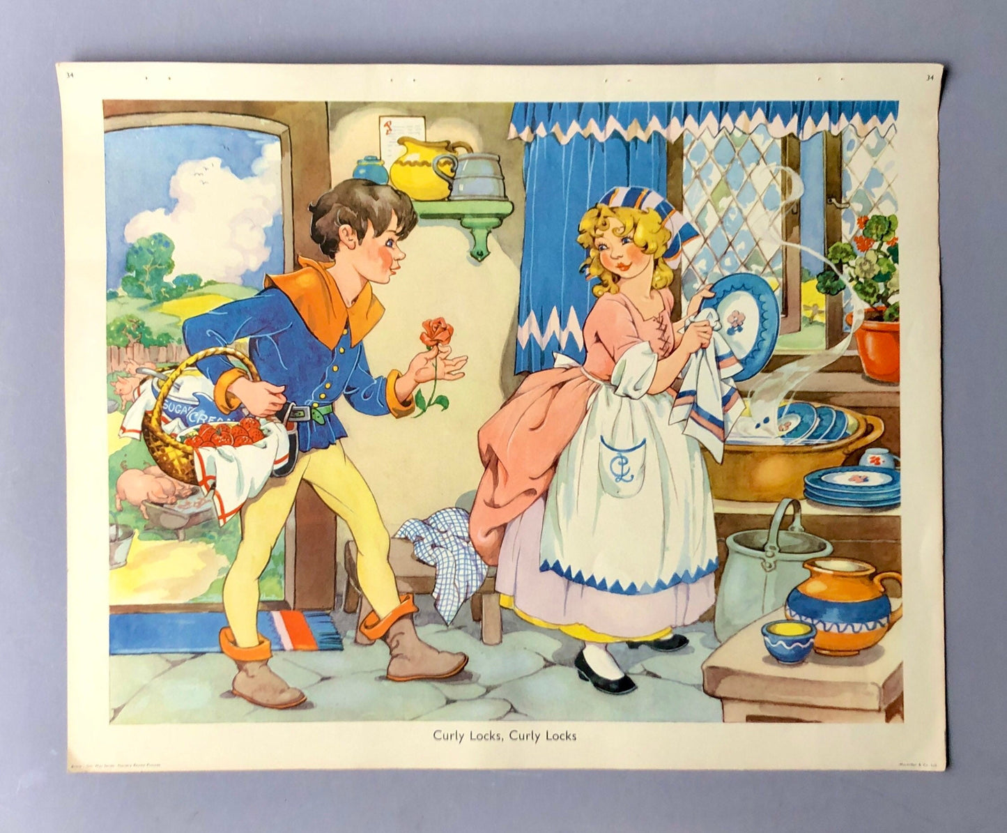 A Collection of 20 Poster Sized Nursery Rhyme Pictures by Boyce. Produced For The Gay Way Teaching Scheme. 1960’s. 43 x 51 cms.