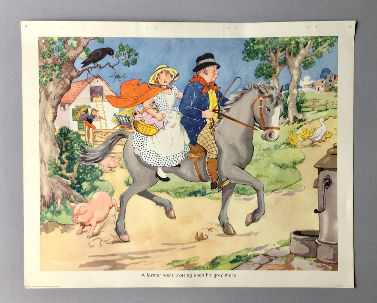 A Collection of 20 Poster Sized Nursery Rhyme Pictures by Boyce. Produced For The Gay Way Teaching Scheme. 1960’s. 43 x 51 cms.