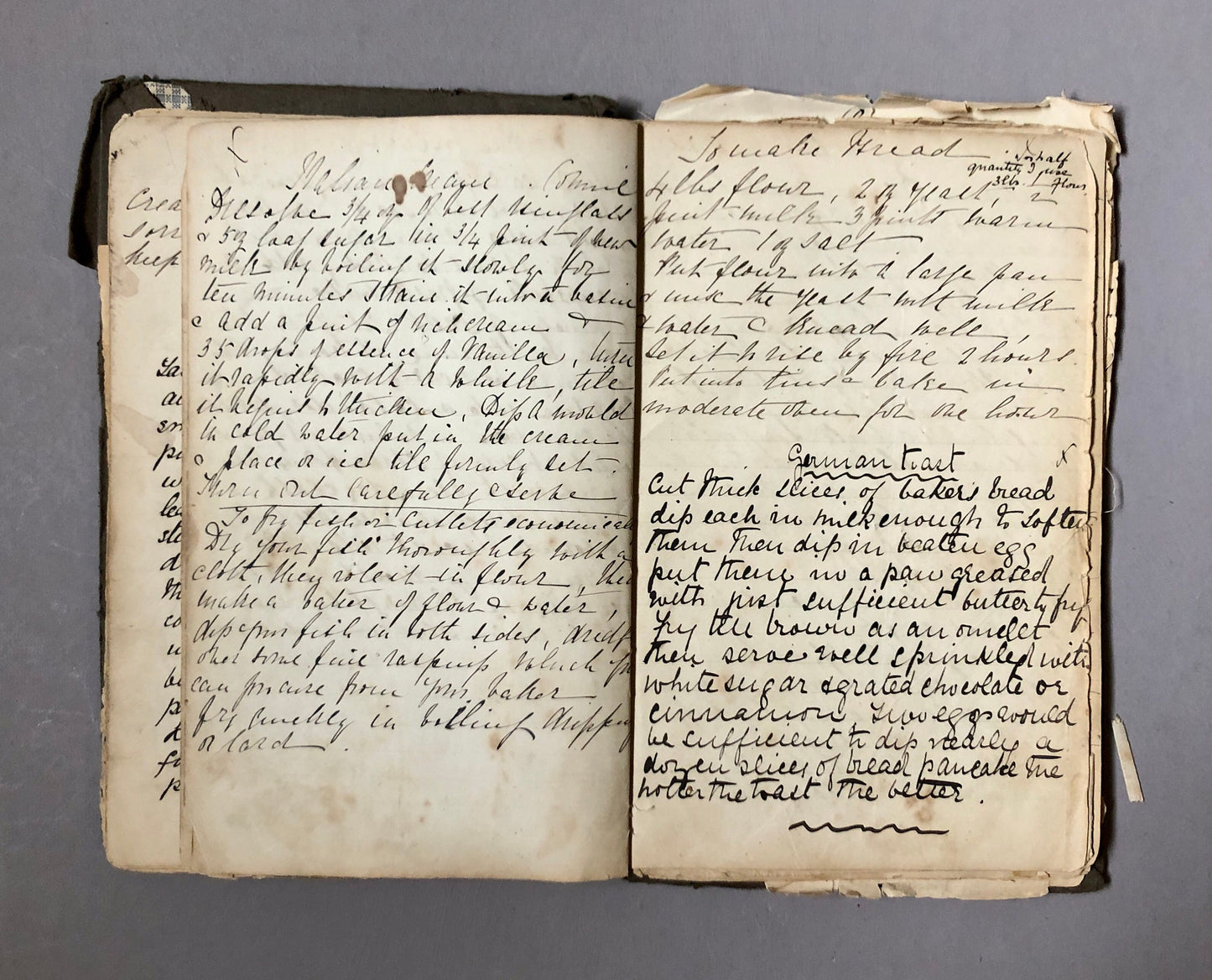 Two Recipe books Containing Notes and Cuttings from Newspapers. Approximately 230 pages. Late 1800’s and Edwardian Period. 16 x 21 cms.