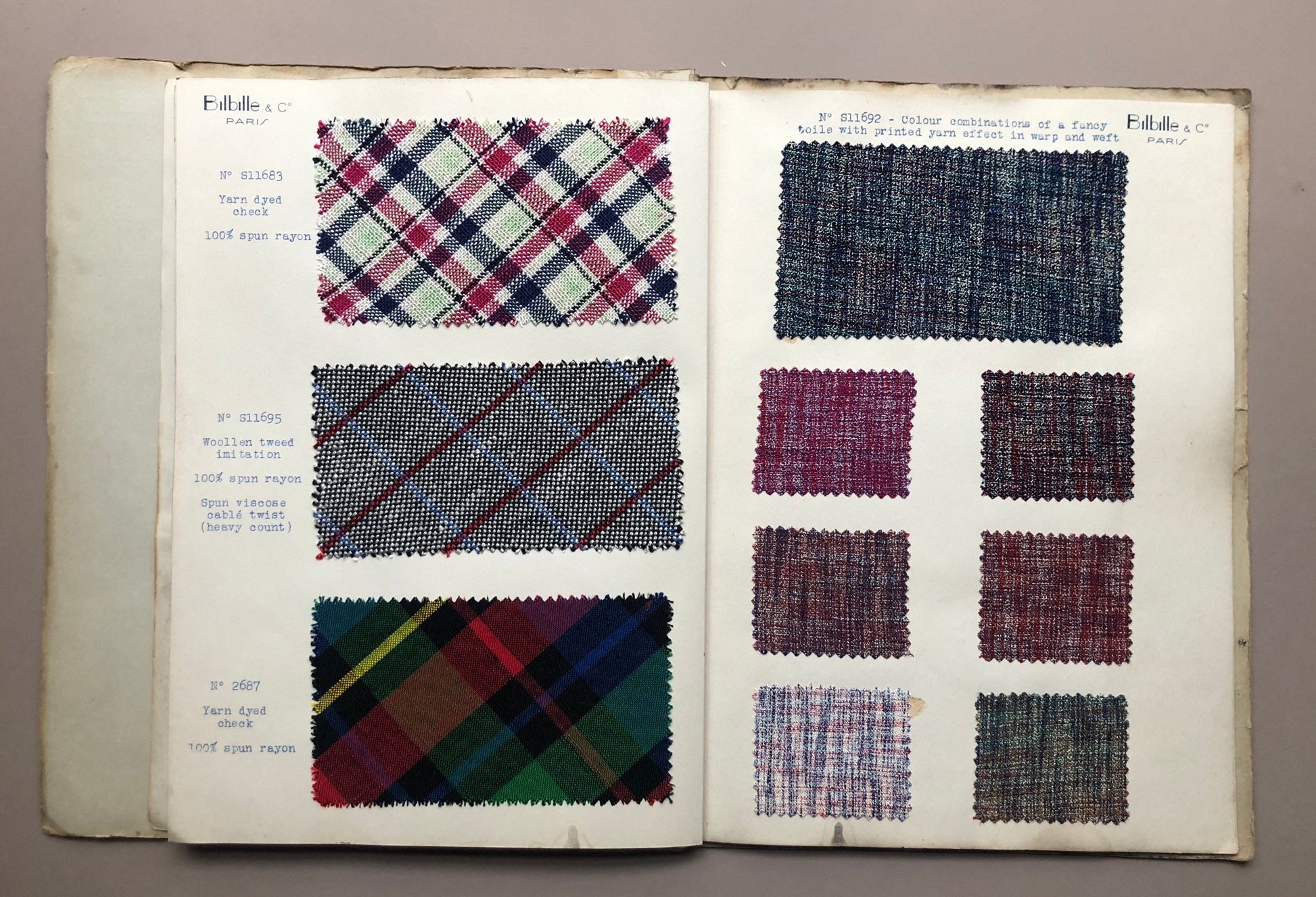 Bilbille & Co of Paris. 14 Booklets Produced in The 1930’s Detailing Current Trends in Fabrics. English Script. 21.5 x 28 cms.