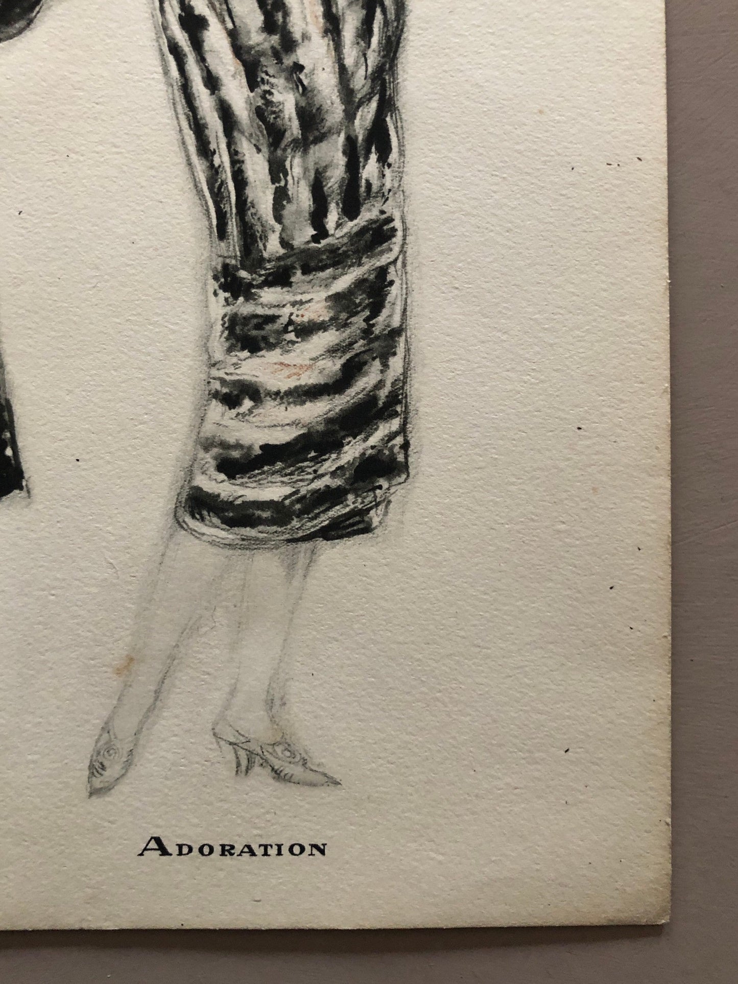 Simon Frères. Women in Furs. A Print Having The Appearance of A Watercolour. French. Dated 1925. Size: 21 x 27 cms.
