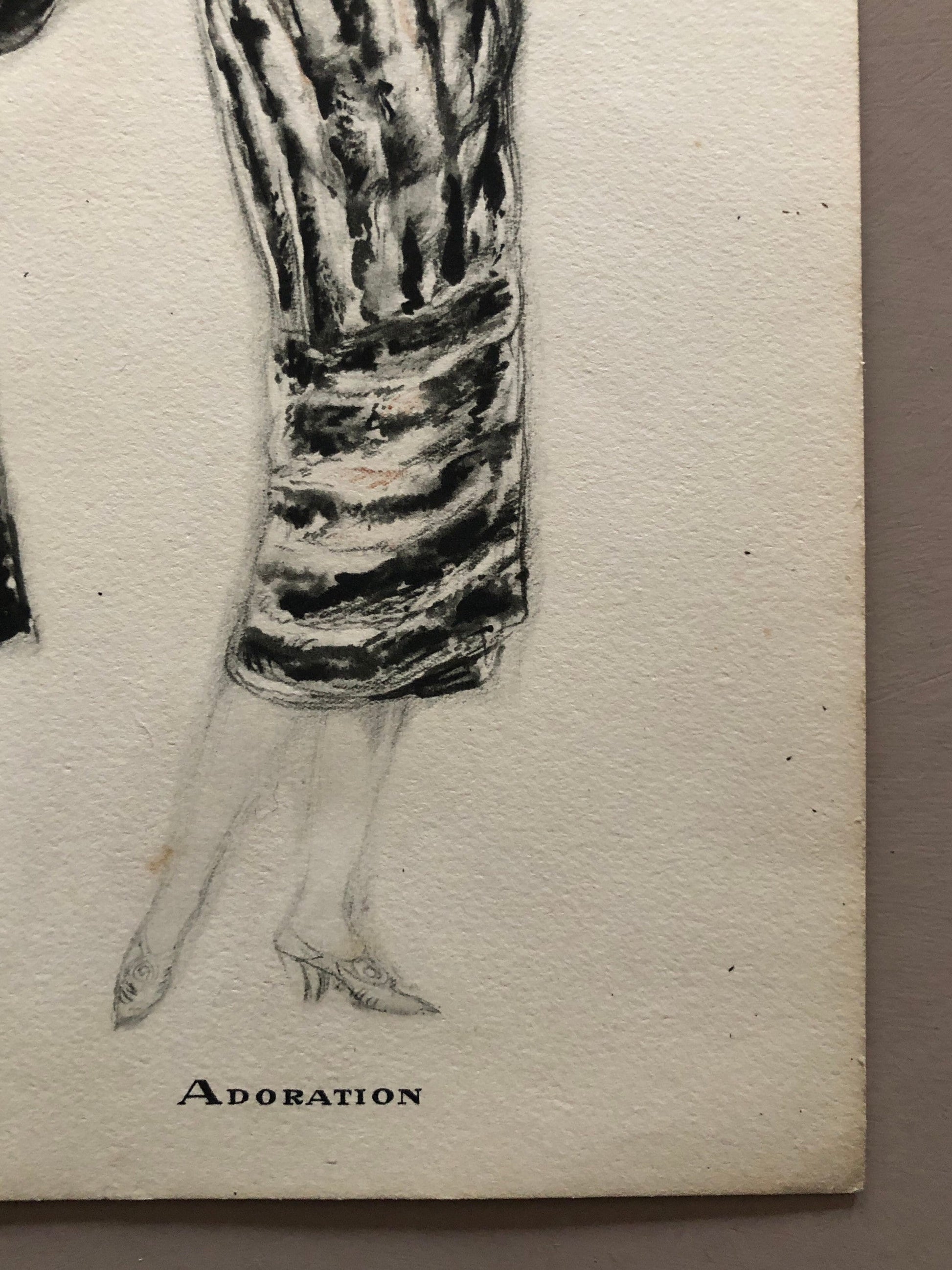 Simon Frères. Women in Furs. A Print Having The Appearance of A Watercolour. French. Dated 1925. Size: 21 x 27 cms.