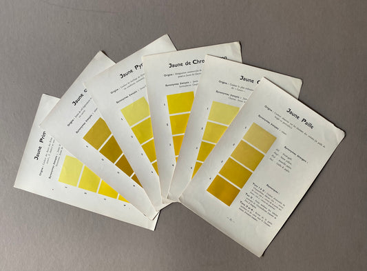 Yellow. Colour Charts. Six Plates From Le Repetoire Des Planches by Dauthenay. French. Published in 1909. 24 x 16 cms each.