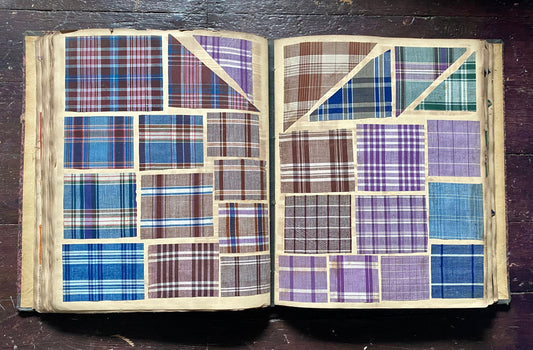 An Album Containing Approximately 1320 Fabric Samples. Mainly Wool and Silk Tartans. French. Dated 1849 to 1868.