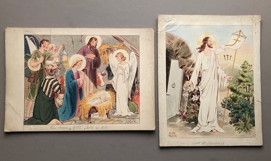 3 Original Illustrations For Children’s Books by Artist Dora Royle. Most Likely Dating From The 1940’s. Size: 19 x 27.5 cms.
