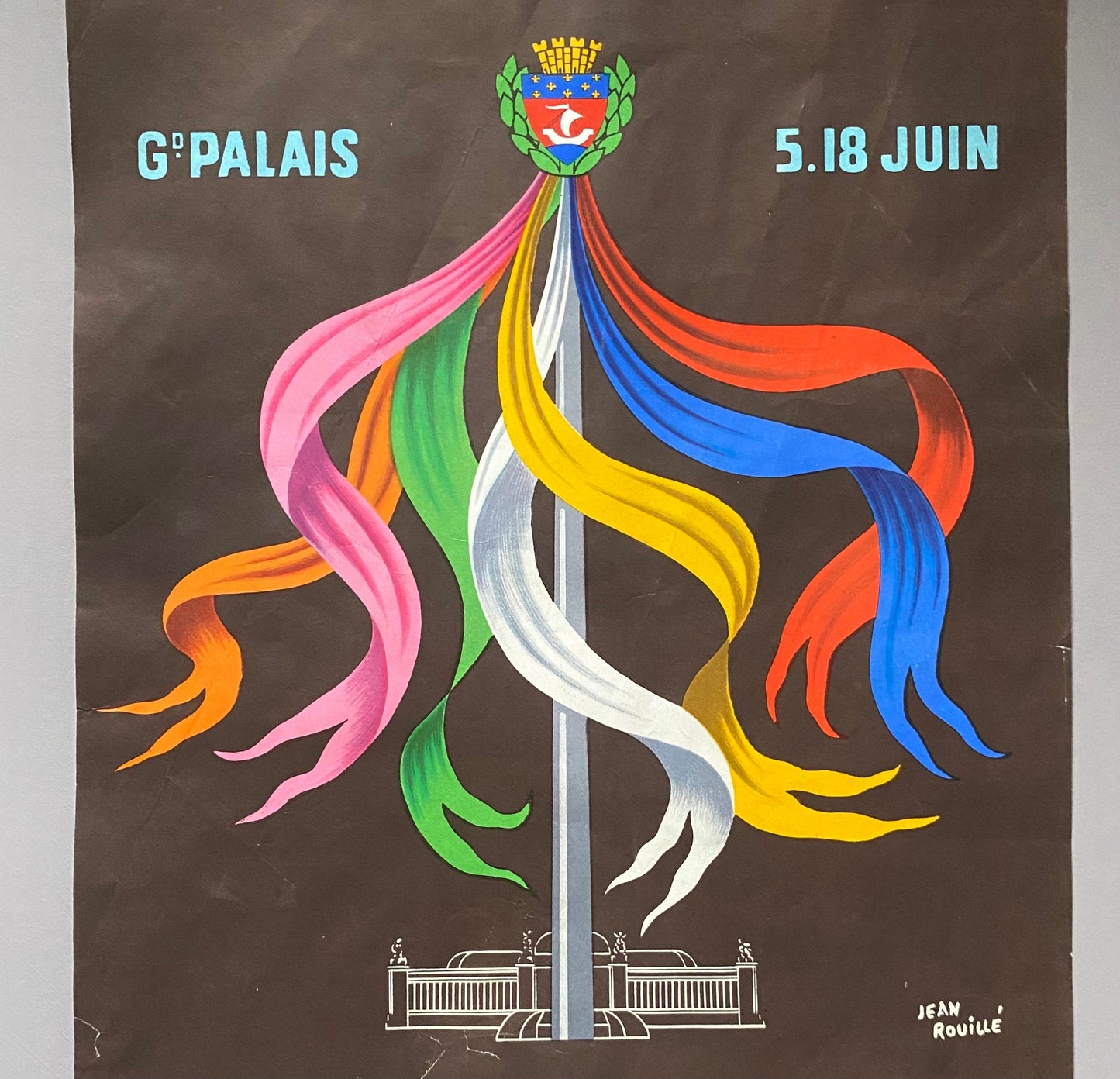 A Lithograph. The Elegance of Textiles Festival Advertisement by Jean Rouillé. French 1930s. Size: 38 x 59 cms.