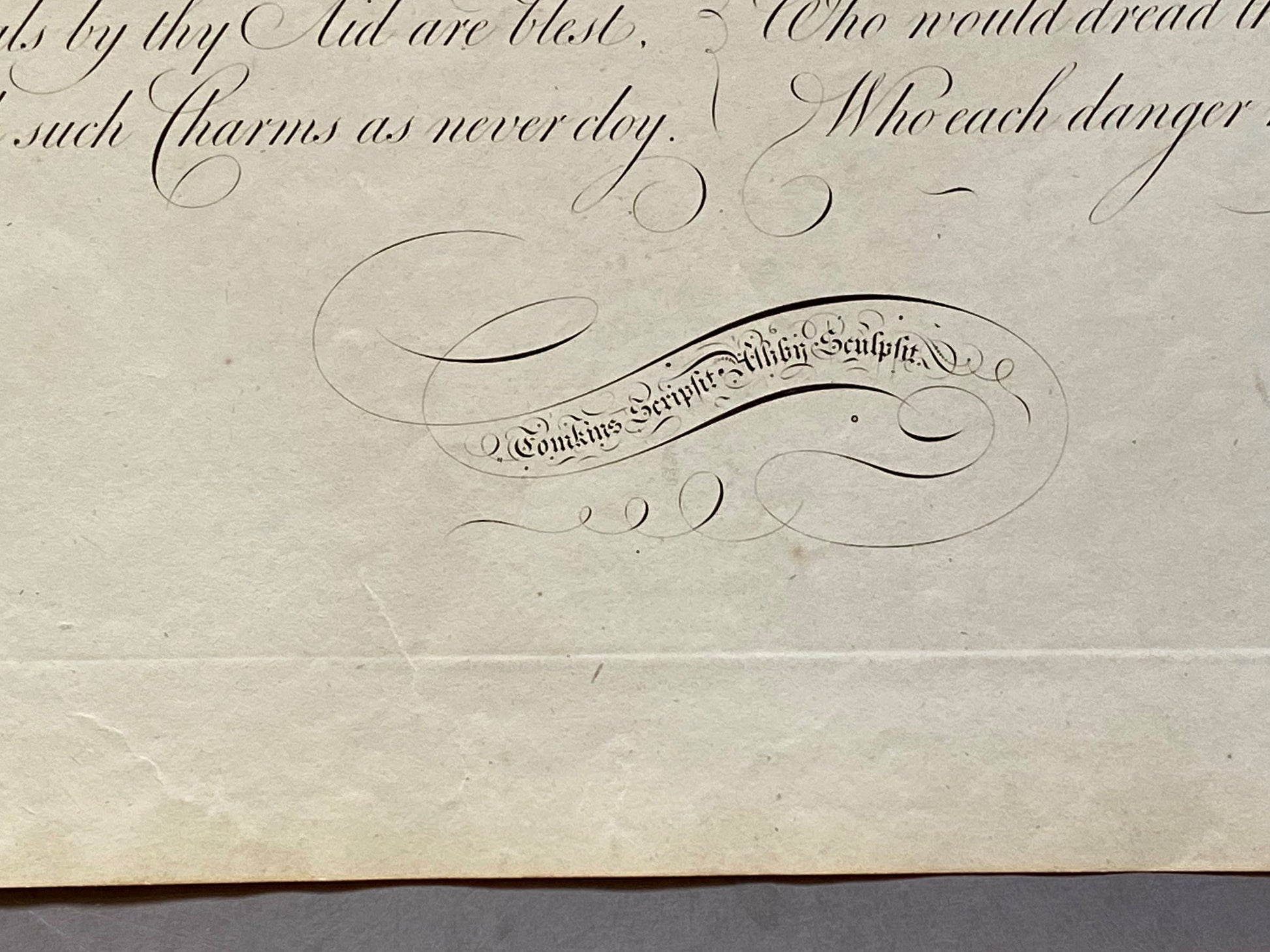 Freedom. From Deborah by Handel. Calligraphy by Thomas Tomkins. From The Beauties of Writing. Published in 1808. Size: 28 x 43.7 cms