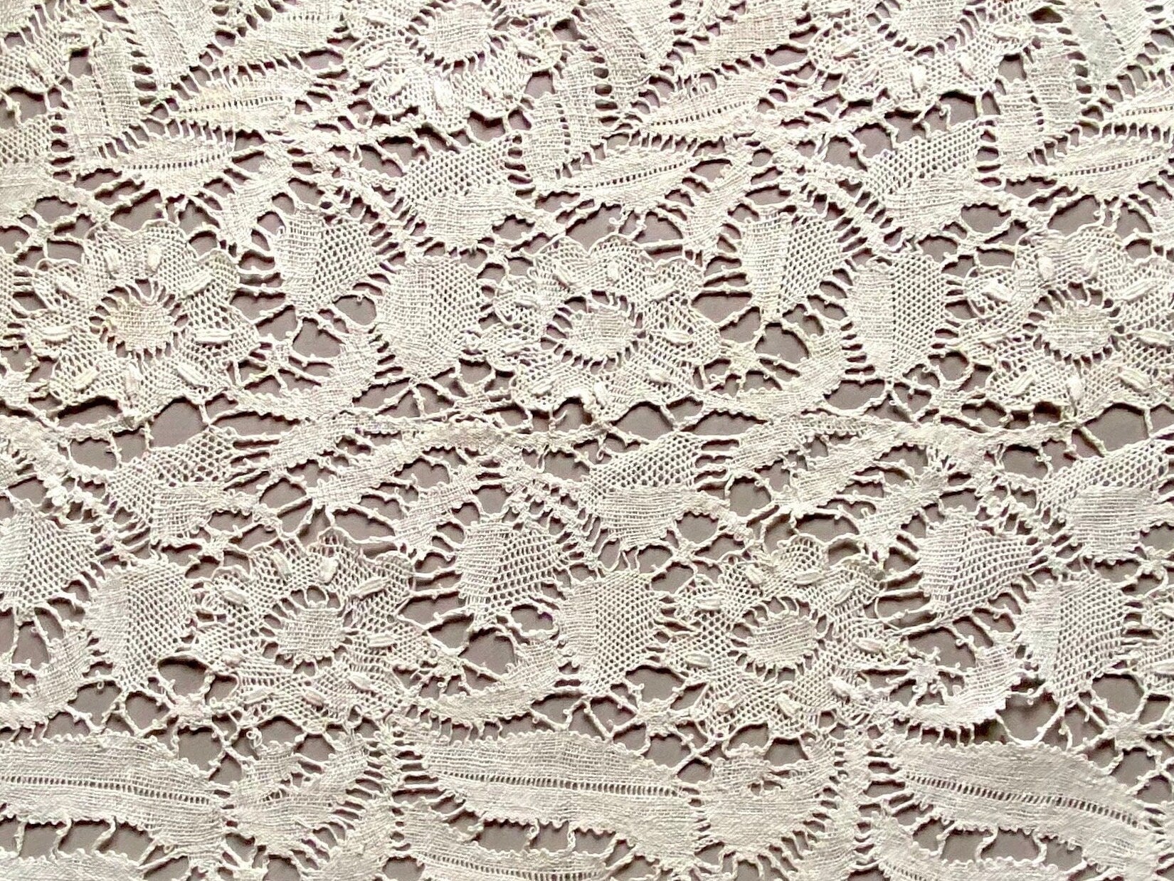 A 10.5 Meter Length of Antique Lace. French Origin. Hand Made. 34.5 cms wide.