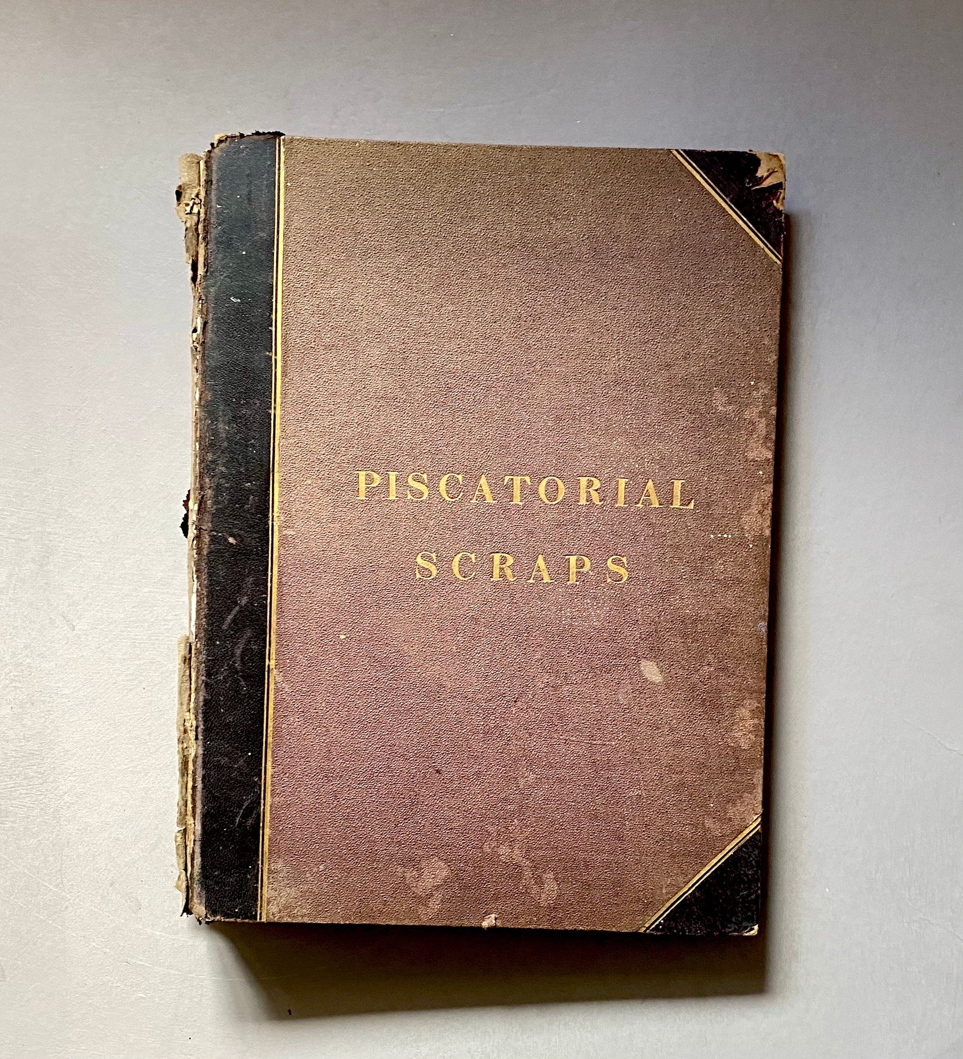Piscatorial Scraps. An Original Antique Victorian Scrapbook About Fishing. 133 pages. Size: 27 x 37 cms.