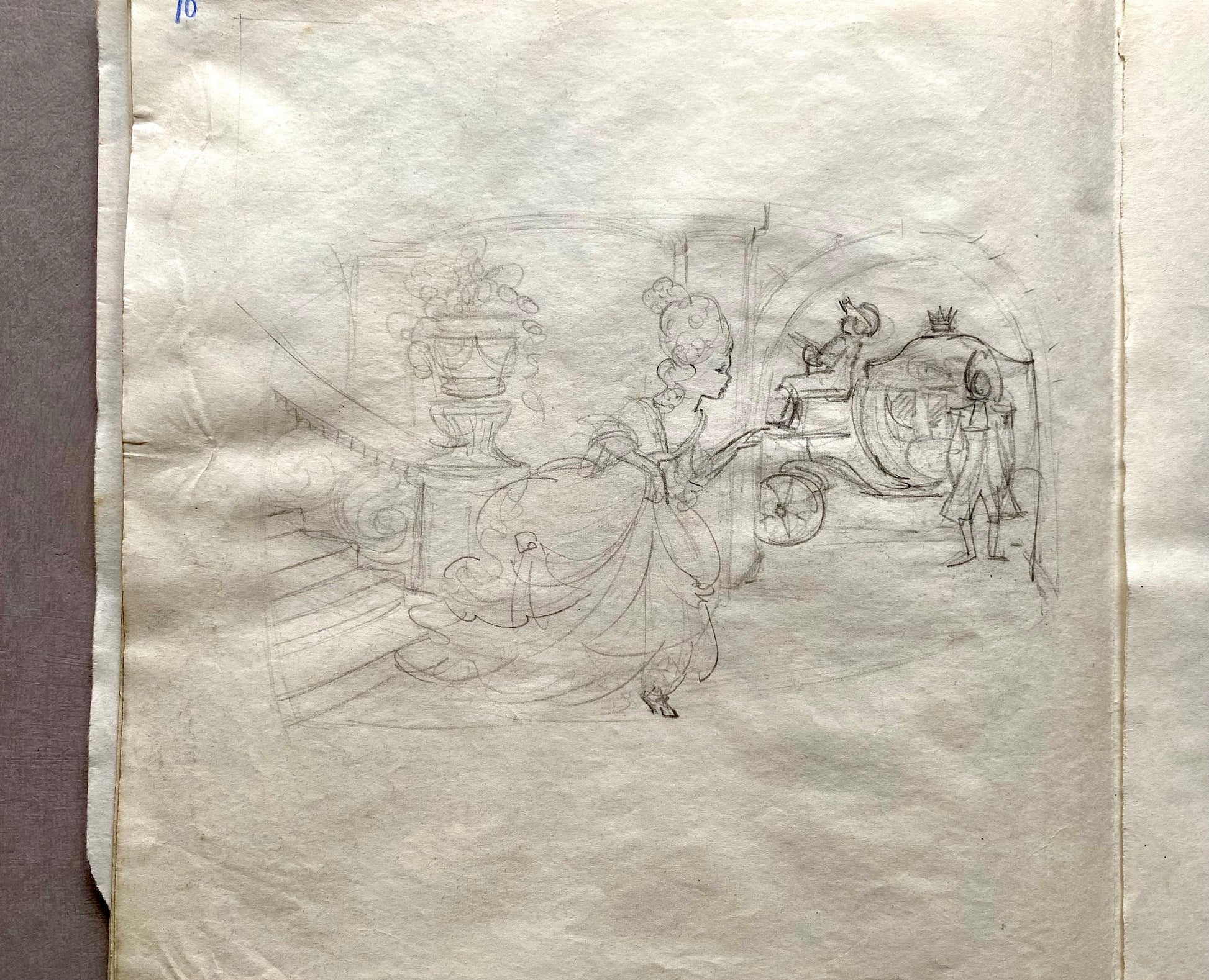 Original Artwork For A Book of Fairy Tales. 16 Pages of Black & White Drawings. 1950s. Size: 22 x 24 cms.