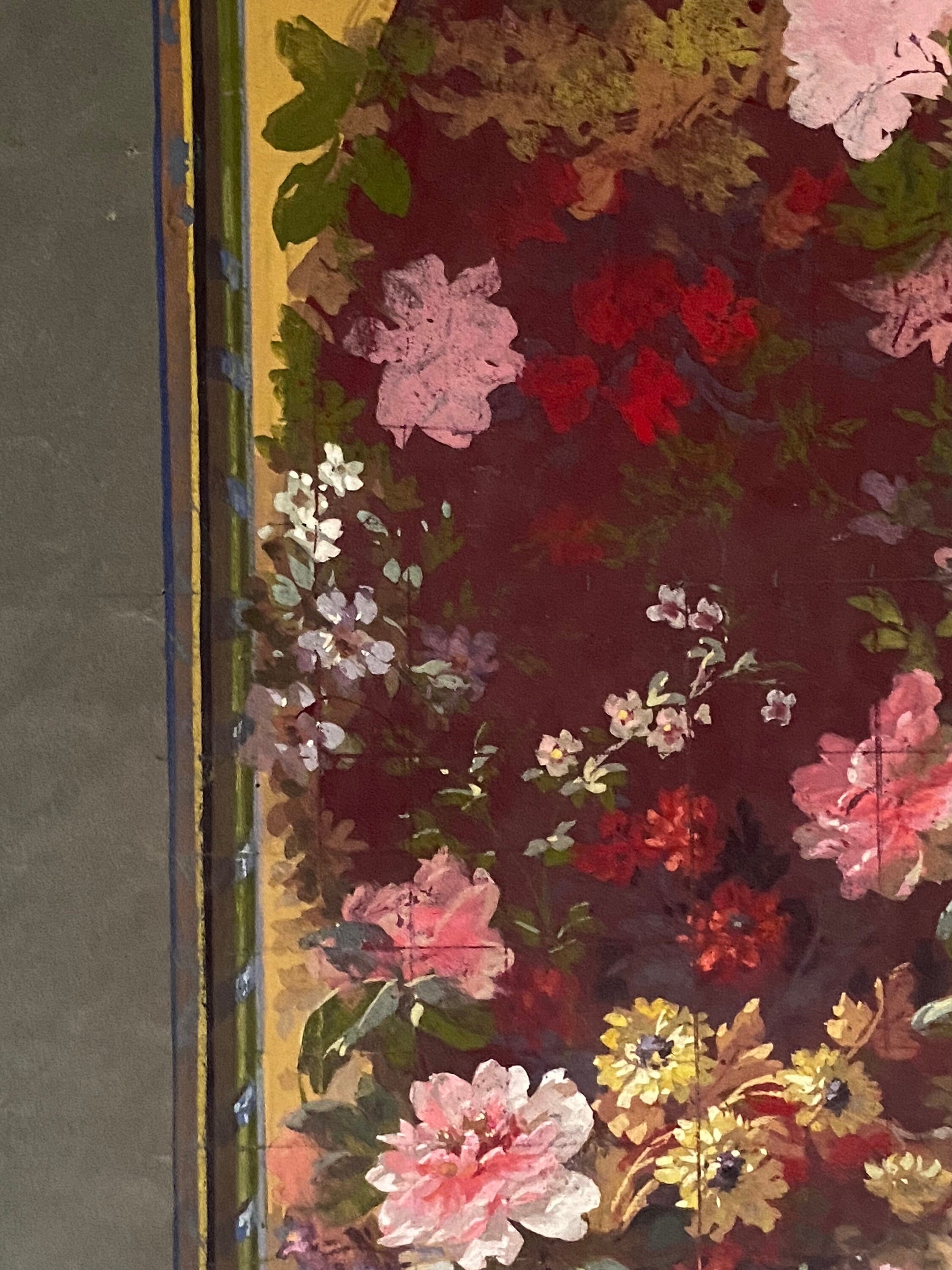 An Original handpainted Design For A Carpet. Plaissier Brother, Nimes, France. Late 1800s. Size: 49 cms x 30.5 cms.
