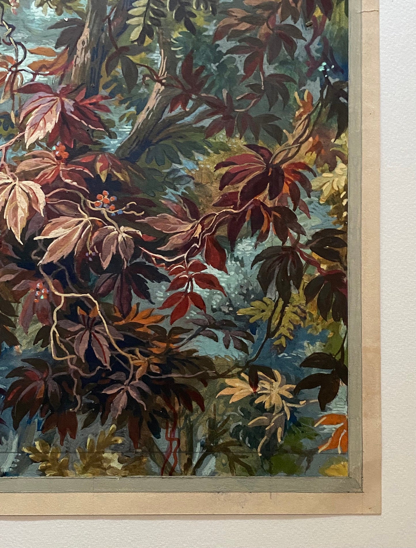 An Original Hand Painted Watercolour Design For A Carpet. By Plaissier Brother, Nimes, France. Late 1800s. Size: 38.2 x 26.3 cms.