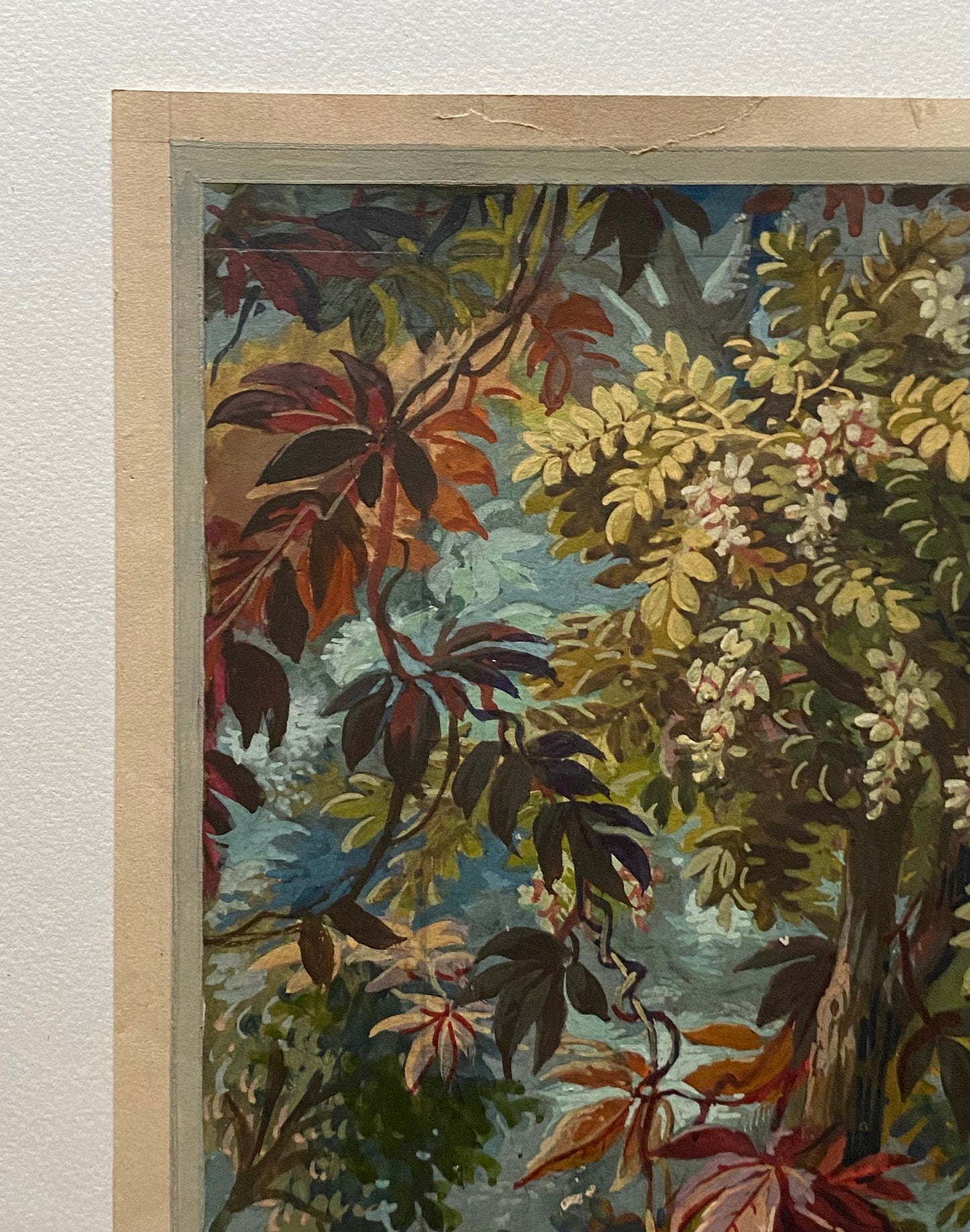 An Original Hand Painted Watercolour Design For A Carpet. By Plaissier Brother, Nimes, France. Late 1800s. Size: 38.2 x 26.3 cms.