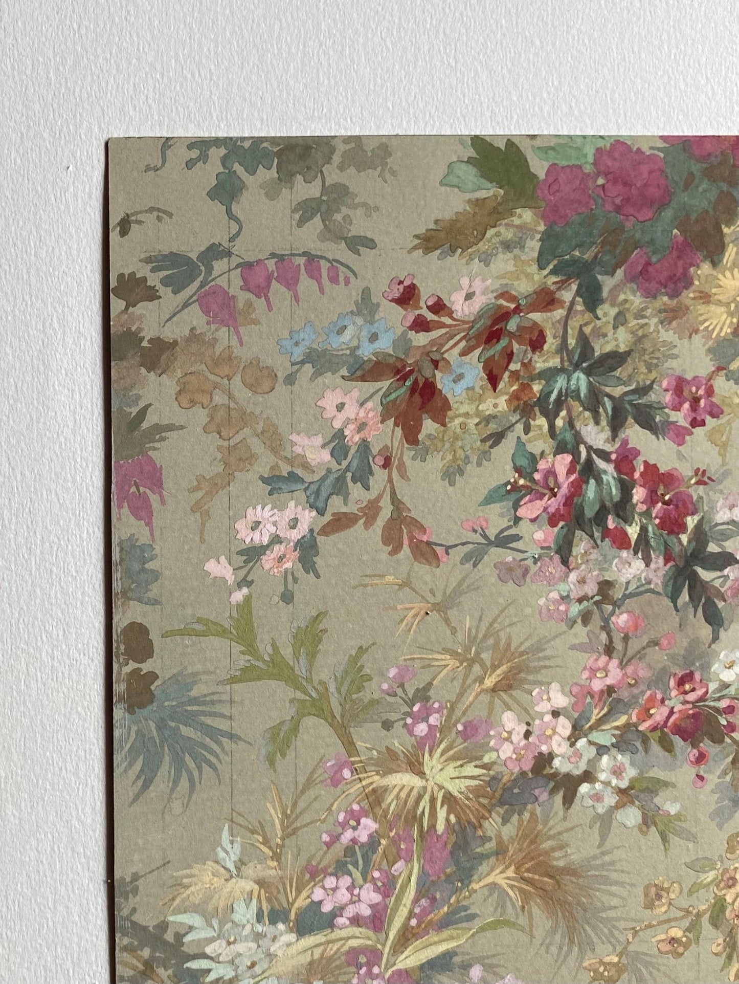 An Original Antique, Hand Painted, Watercolour Design For A Carpet. J. Arnaud Gaidan, Paris, France. Late 1800s. Size: 34.5 x 25 cms.