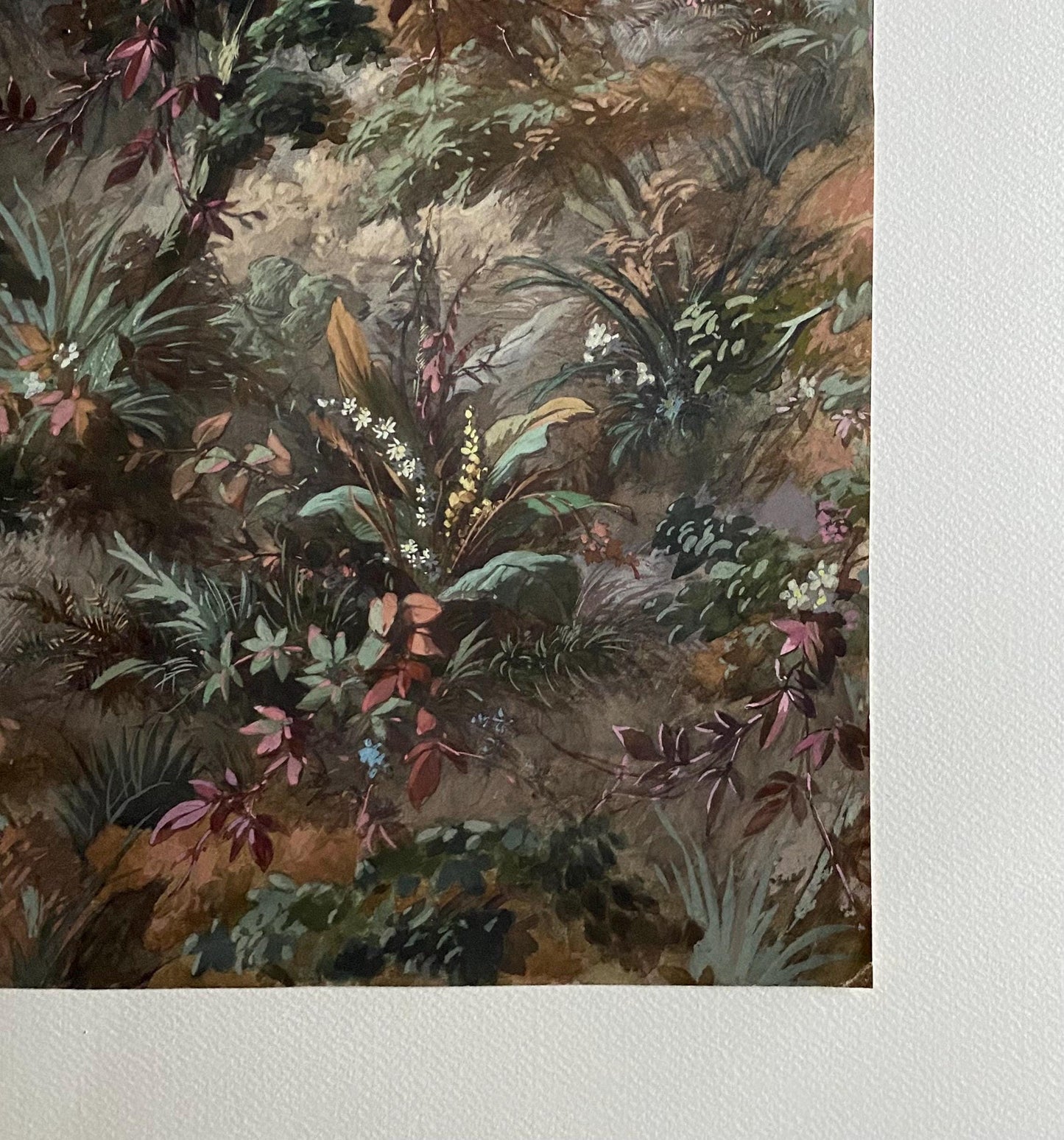 An Original, Antique, Hand Painted, Watercolour Design For A Carpet. Plaissier Brother, Nimes, France. Late 1800s. Size: 46 x 27 cms.