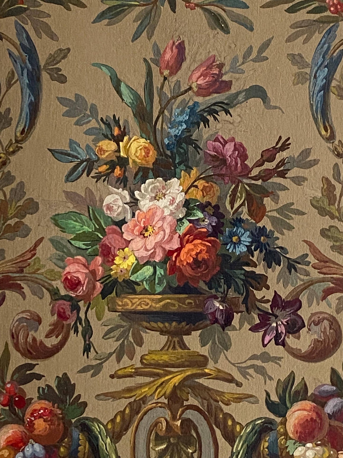An Original Antique, Hand Painted, Watercolour Design For A Carpet. J Arnaud Gaidan, Paris, France. Late 1800s. Size: 34.5 x 25 cms.