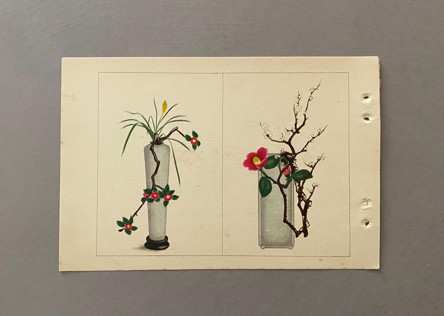 A Book Containing 60 Very Delicate Vintage Japanese Prints. Size: 21 x 15 cms.