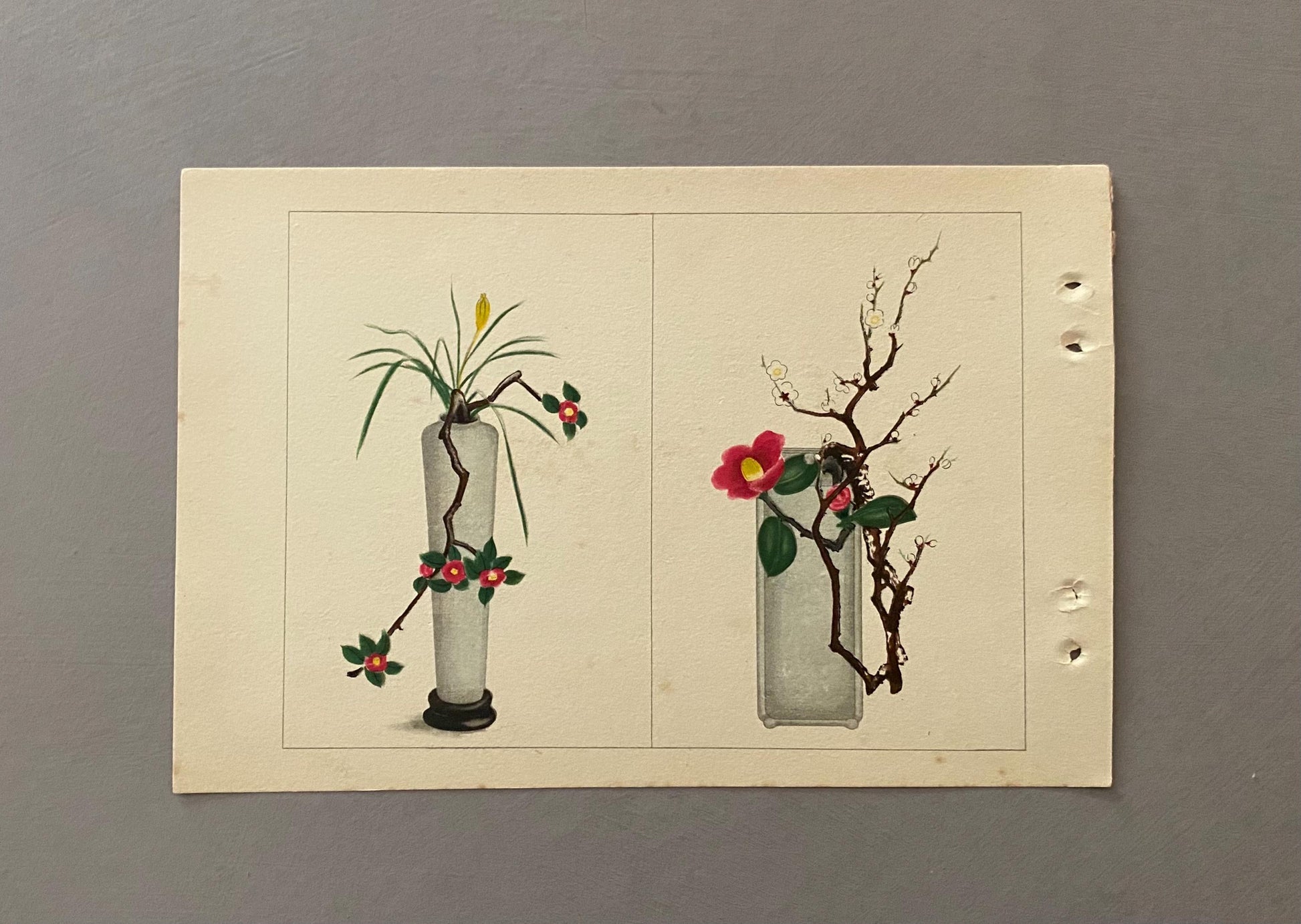 A Book Containing 60 Very Delicate Vintage Japanese Prints. Size: 21 x 15 cms.