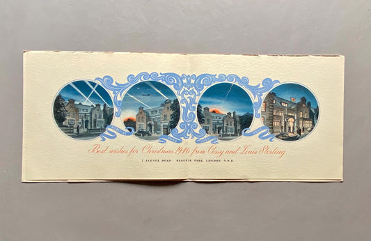 Christmas 1946. A Private Family Christmas Card Celebrating The End of World War II. Regents Park, London. Large: 51 x 20.2 cms.