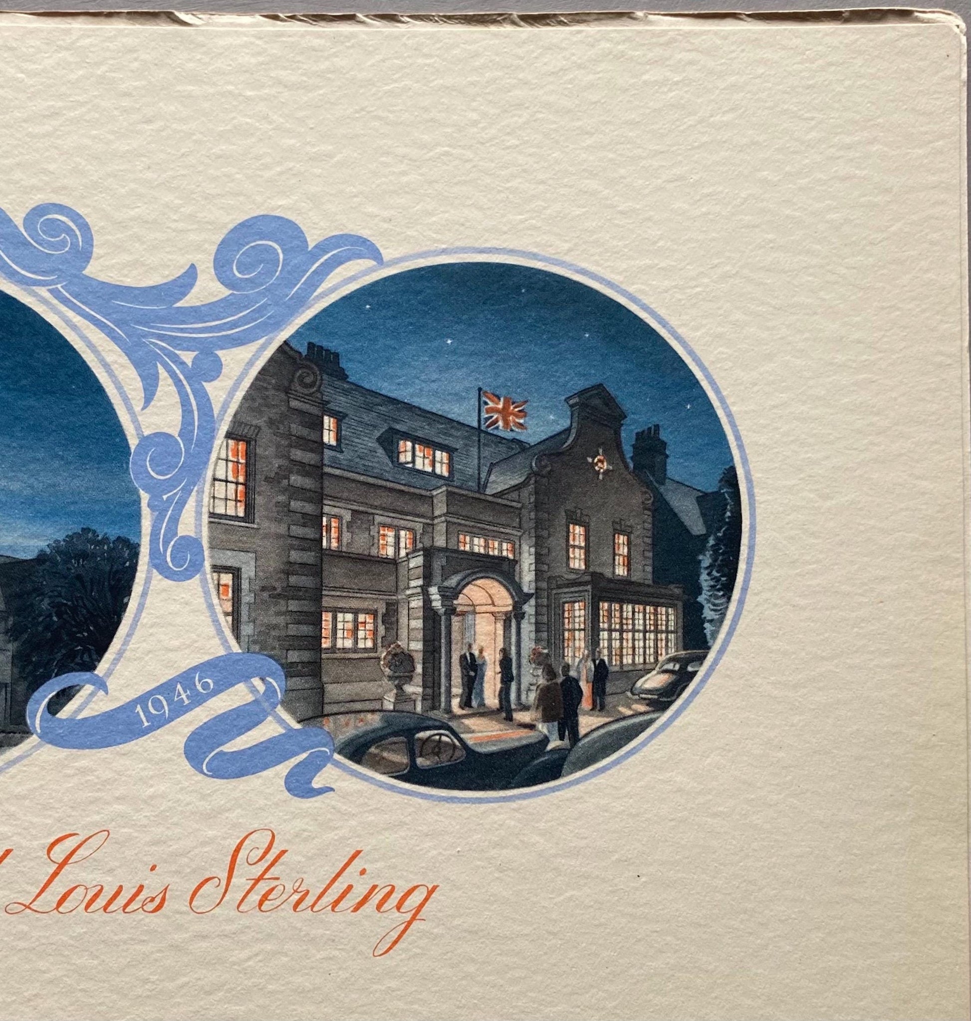 Christmas 1946. A Private Family Christmas Card Celebrating The End of World War II. Regents Park, London. Large: 51 x 20.2 cms.