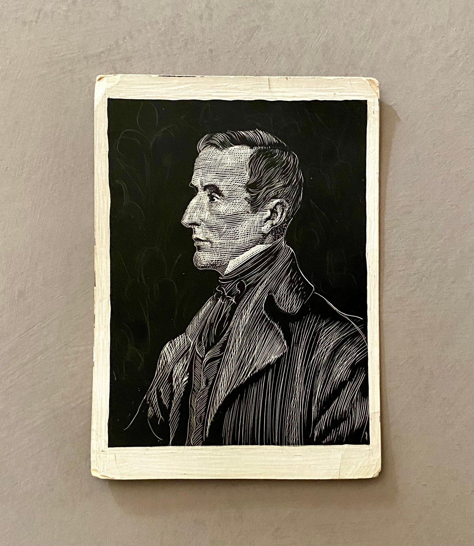 A Collection of 8 Original Sgraffito Artworks Featuring Poets: Browning, Pope, Blake, Scott, De La Mare, Blake etc. 12.5 x 17 cms.