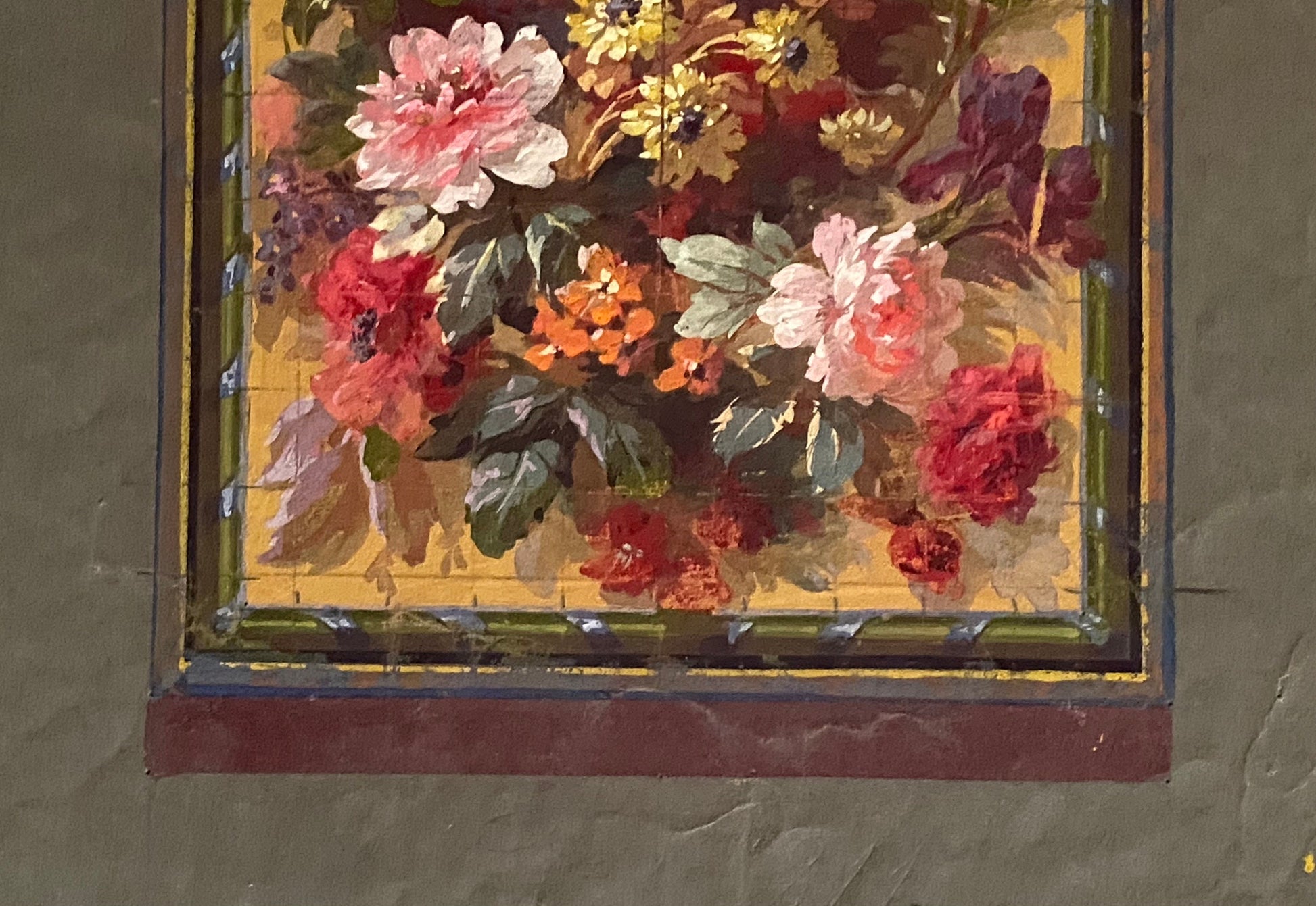 An Original handpainted Design For A Carpet. Plaissier Brother, Nimes, France. Late 1800s. Size: 49 cms x 30.5 cms.