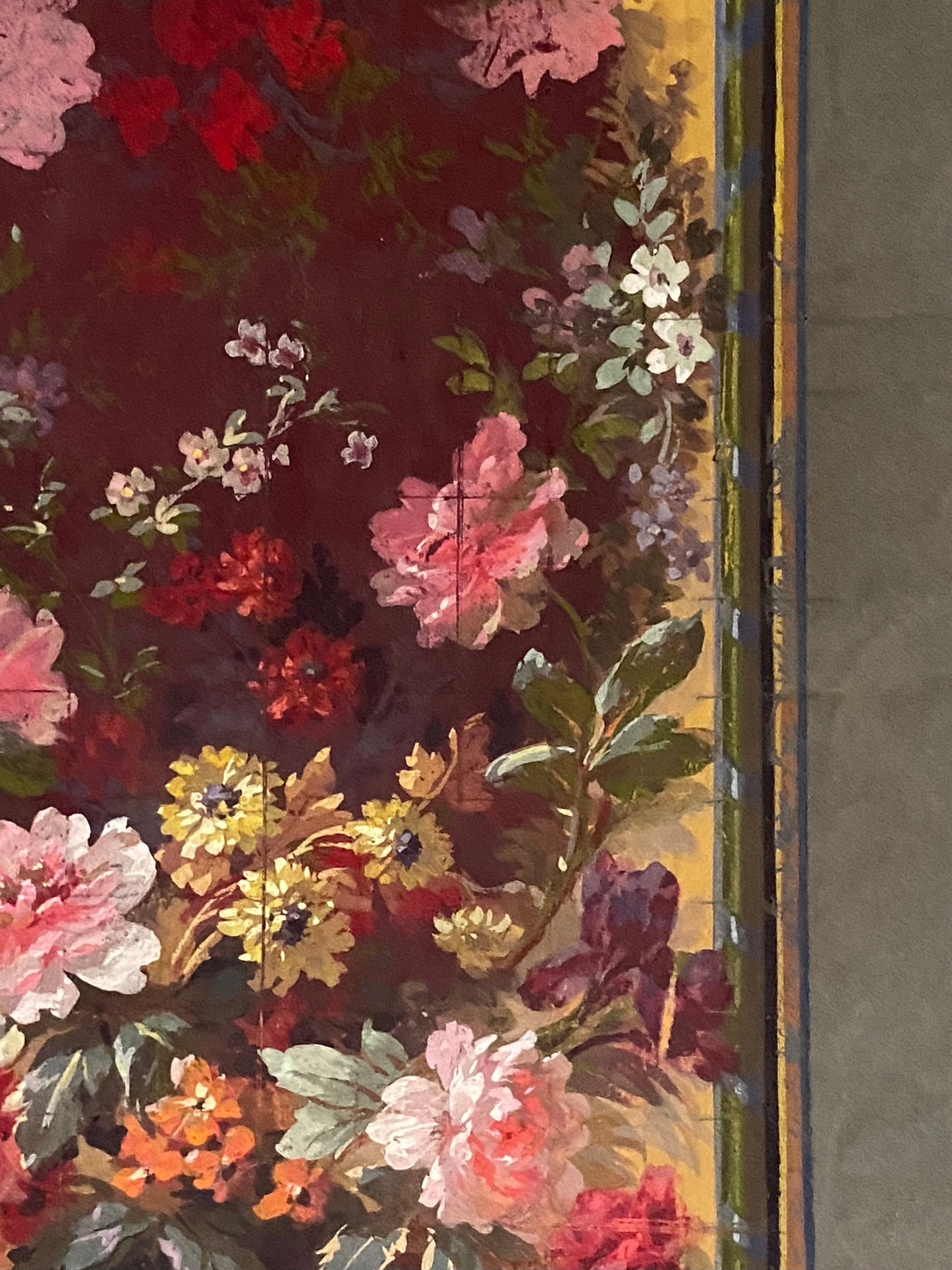 An Original handpainted Design For A Carpet. Plaissier Brother, Nimes, France. Late 1800s. Size: 49 cms x 30.5 cms.