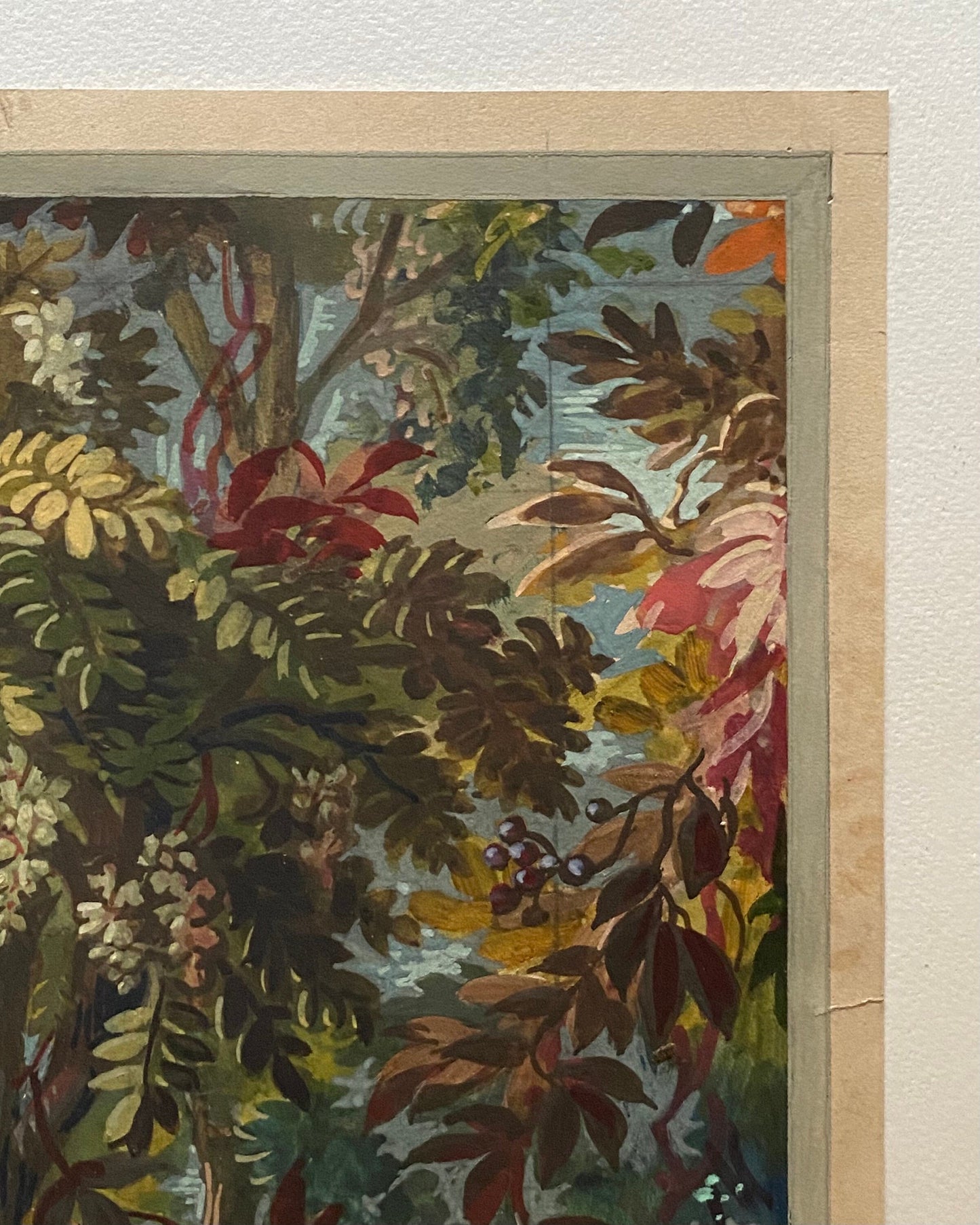 An Original Hand Painted Watercolour Design For A Carpet. By Plaissier Brother, Nimes, France. Late 1800s. Size: 38.2 x 26.3 cms.