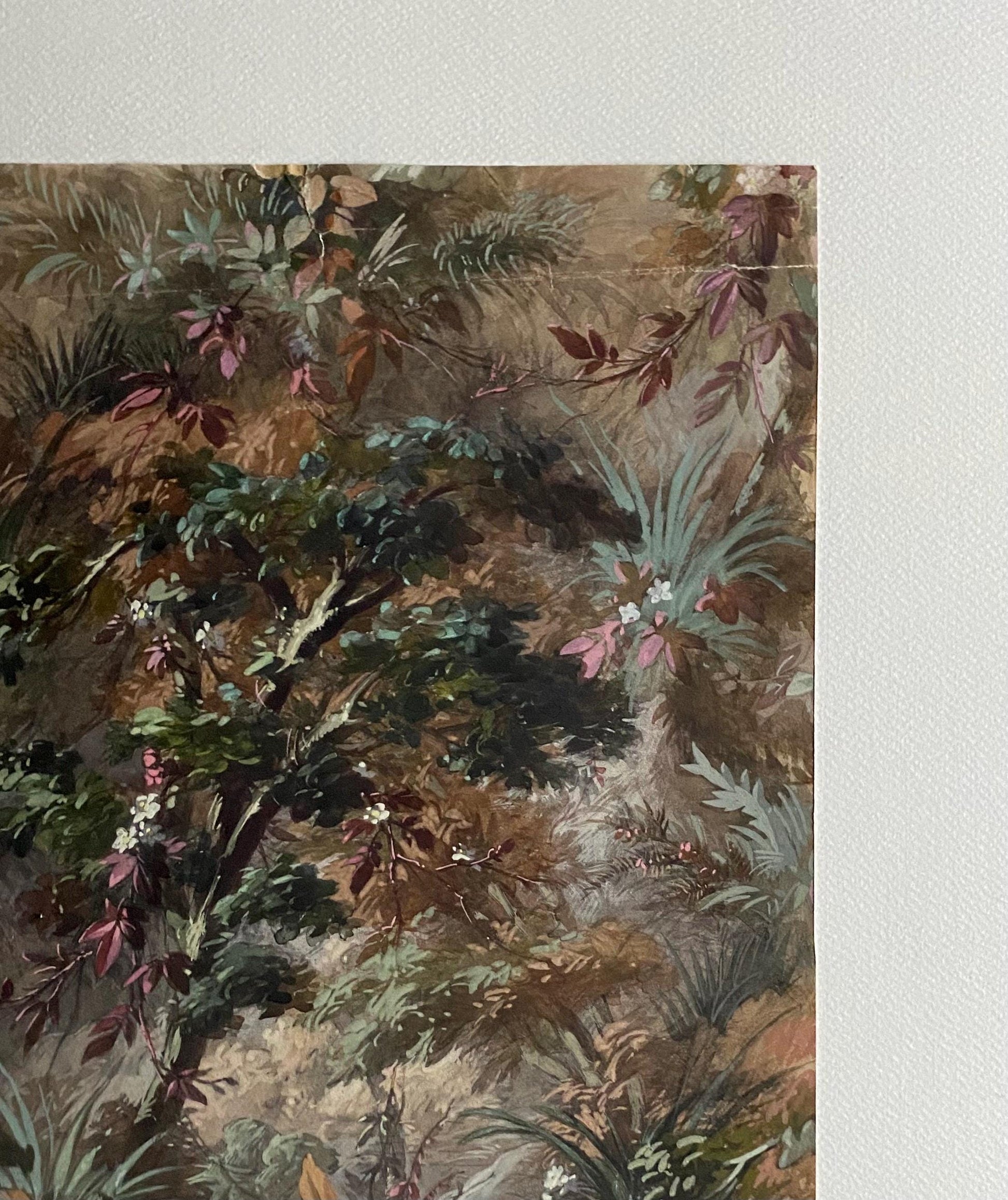 An Original, Antique, Hand Painted, Watercolour Design For A Carpet. Plaissier Brother, Nimes, France. Late 1800s. Size: 46 x 27 cms.