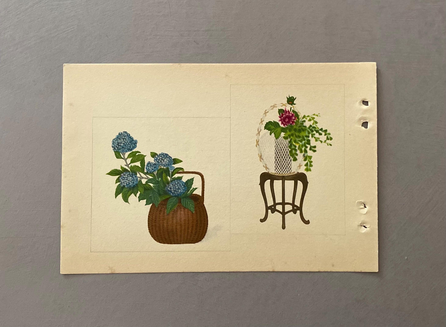 A Book Containing 60 Very Delicate Vintage Japanese Prints. Size: 21 x 15 cms.