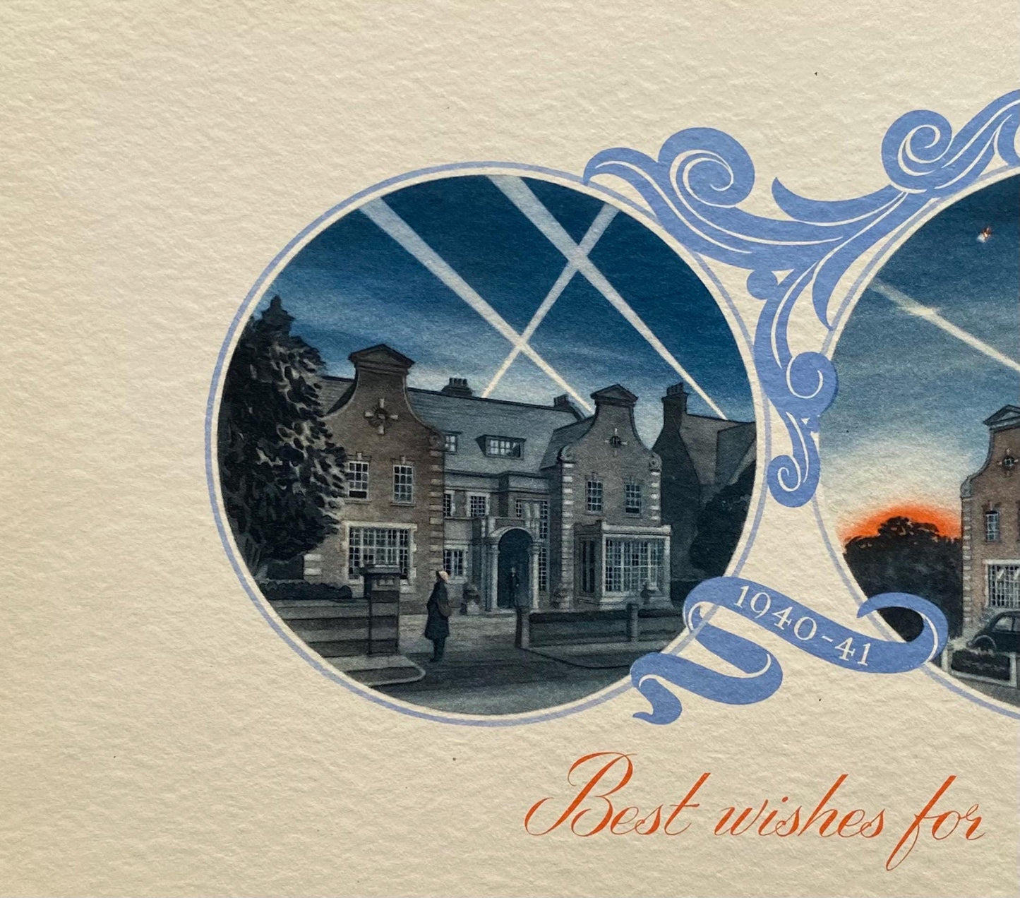 Christmas 1946. A Private Family Christmas Card Celebrating The End of World War II. Regents Park, London. Large: 51 x 20.2 cms.