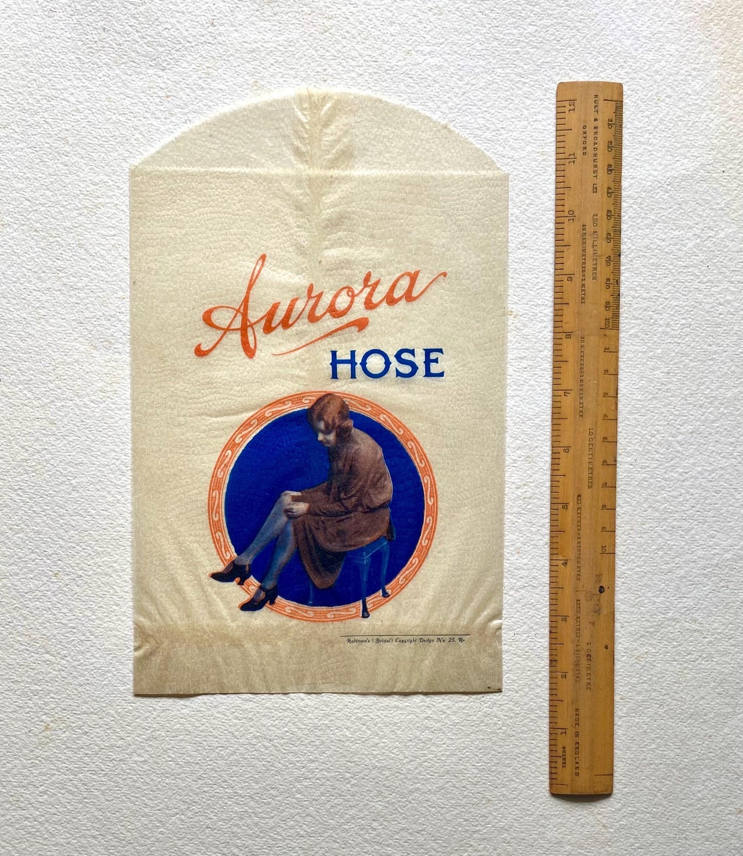 Three Items of Genuine Vintage Packaging Used To Wrap Hosiery, Lingerie or Gloves. Unused. From England. Circa 1940s. Various Sizes.