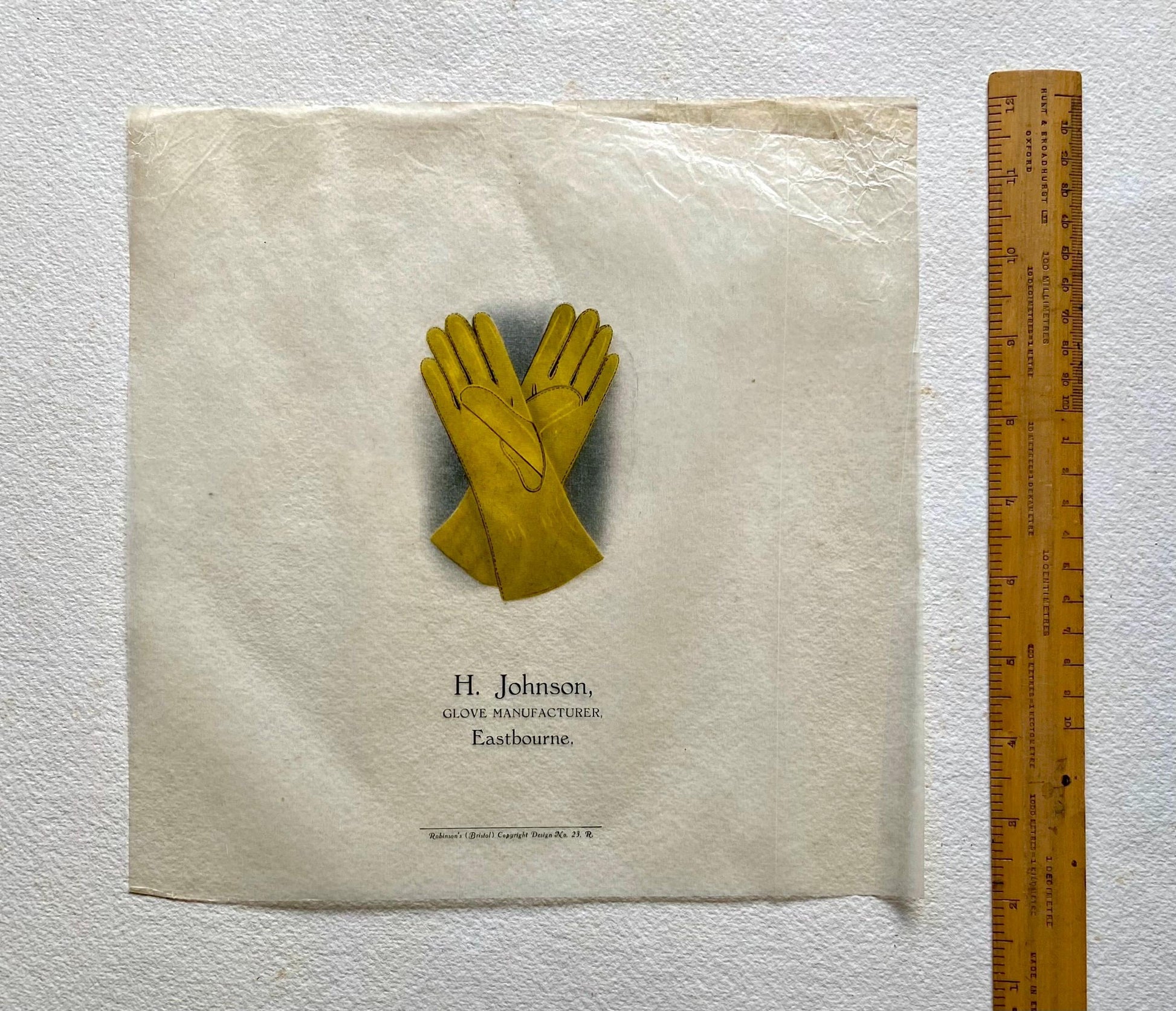 Three Items of Genuine Vintage Packaging Used To Wrap Hosiery, Lingerie or Gloves. Unused. From England. Circa 1940s. Various Sizes.