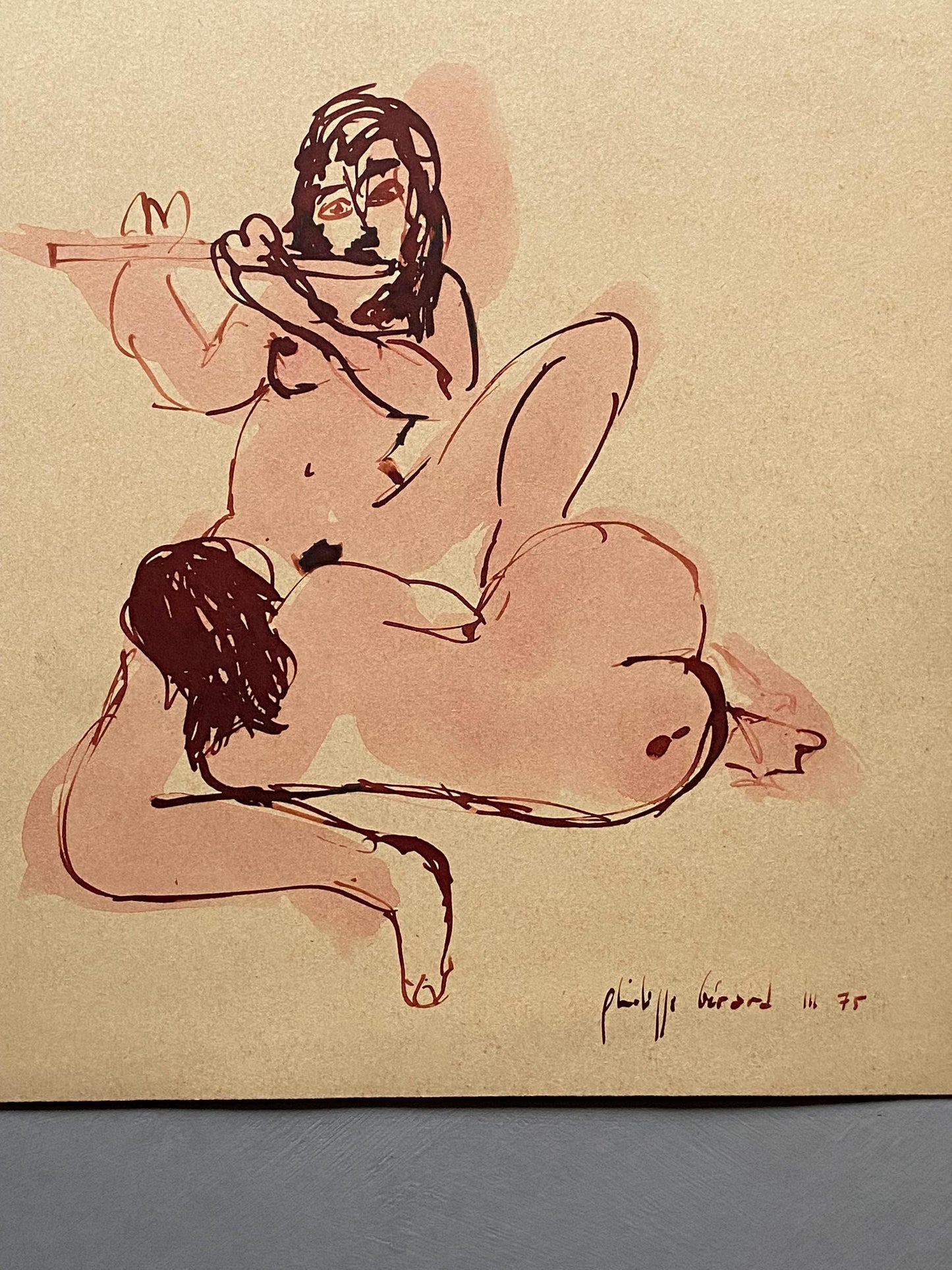 An Original Painting by Philippe Bérard. Watercolour and Ink on Paper. Created in Paris, France in the 1975. Size: 28.5 x 22.2 cms.