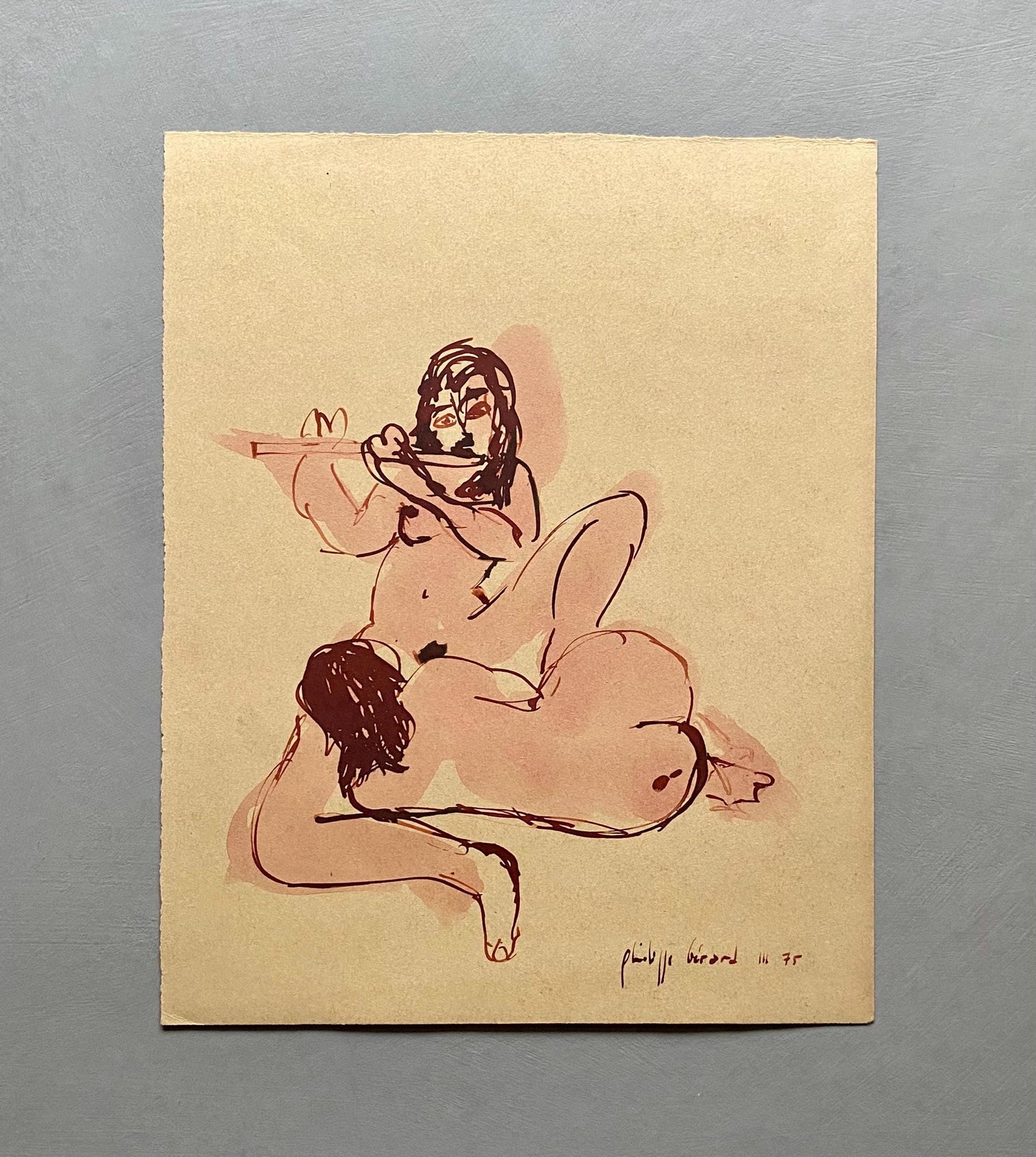 An Original Painting by Philippe Bérard. Watercolour and Ink on Paper. Created in Paris, France in the 1975. Size: 28.5 x 22.2 cms.