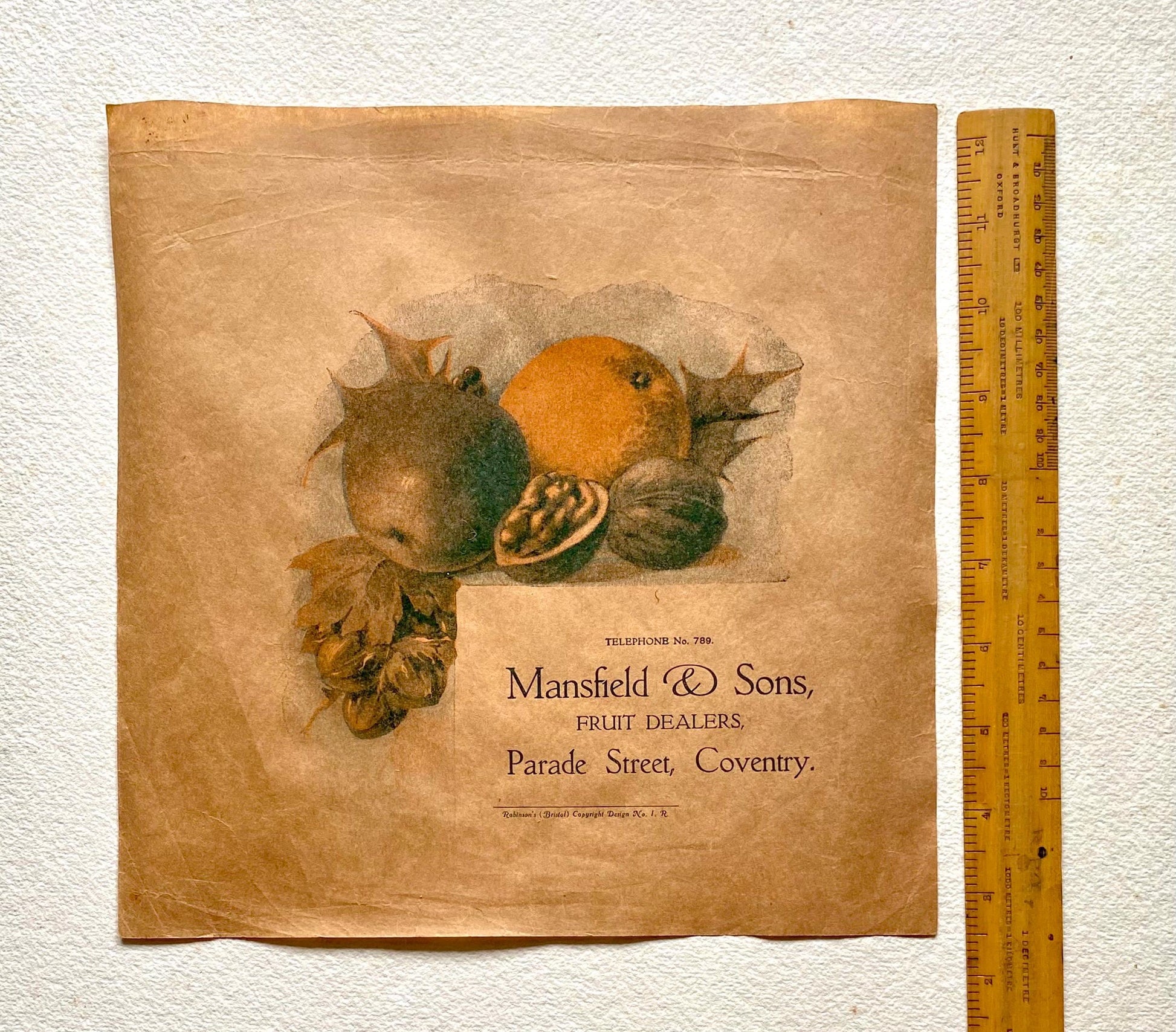 Seven Items of Genuine Vintage Packaging Used To Wrap Food. Unused. From England. Circa 1940s. Various Sizes.