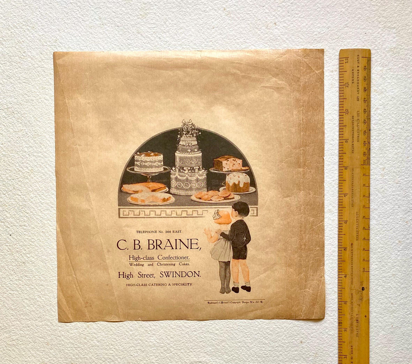 Seven Items of Genuine Vintage Packaging Used To Wrap Food. Unused. From England. Circa 1940s. Various Sizes.