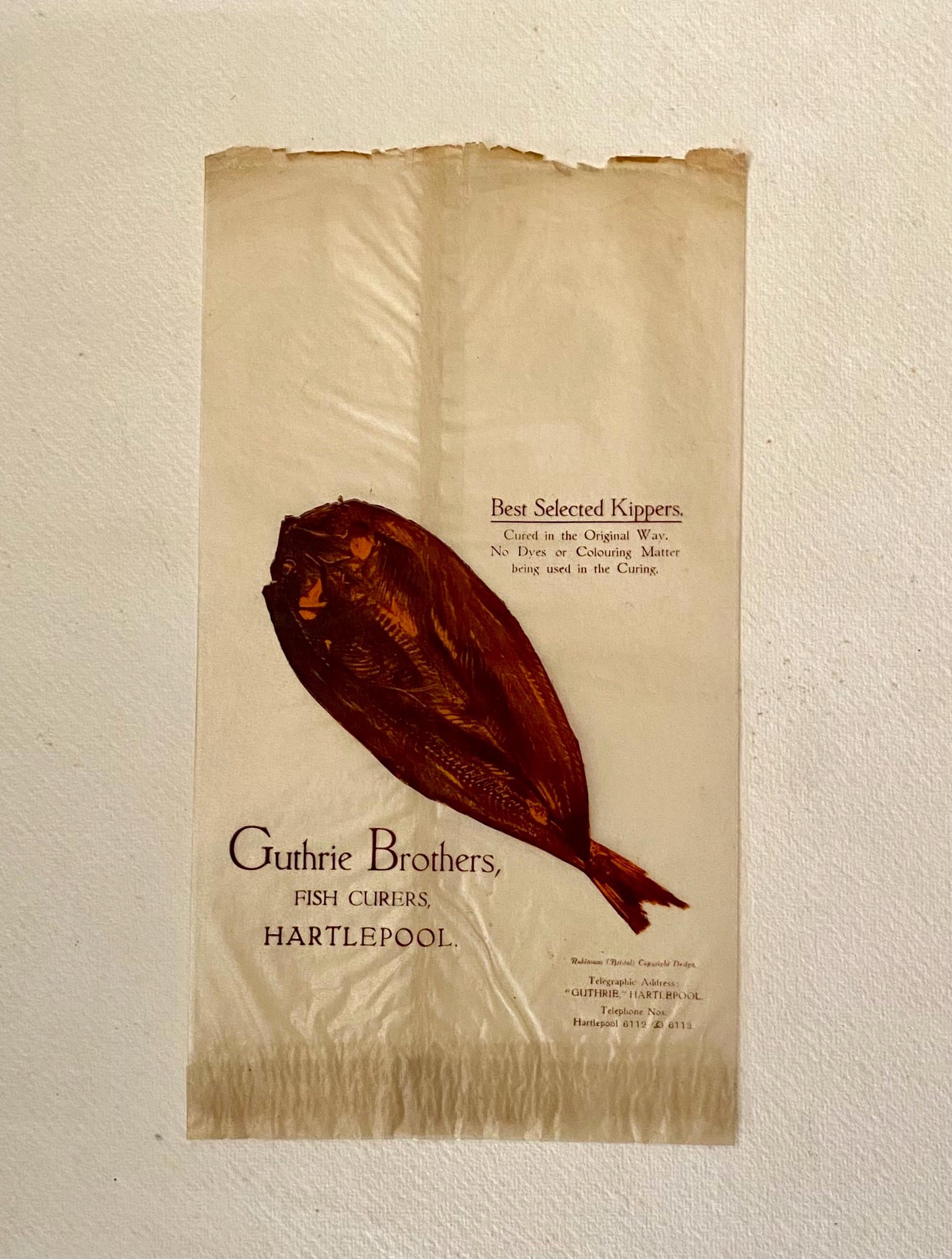 Four Items of Genuine Vintage Packaging Used To Wrap Seafood. Unused. Circa 1940s. From England. Various Sizes.