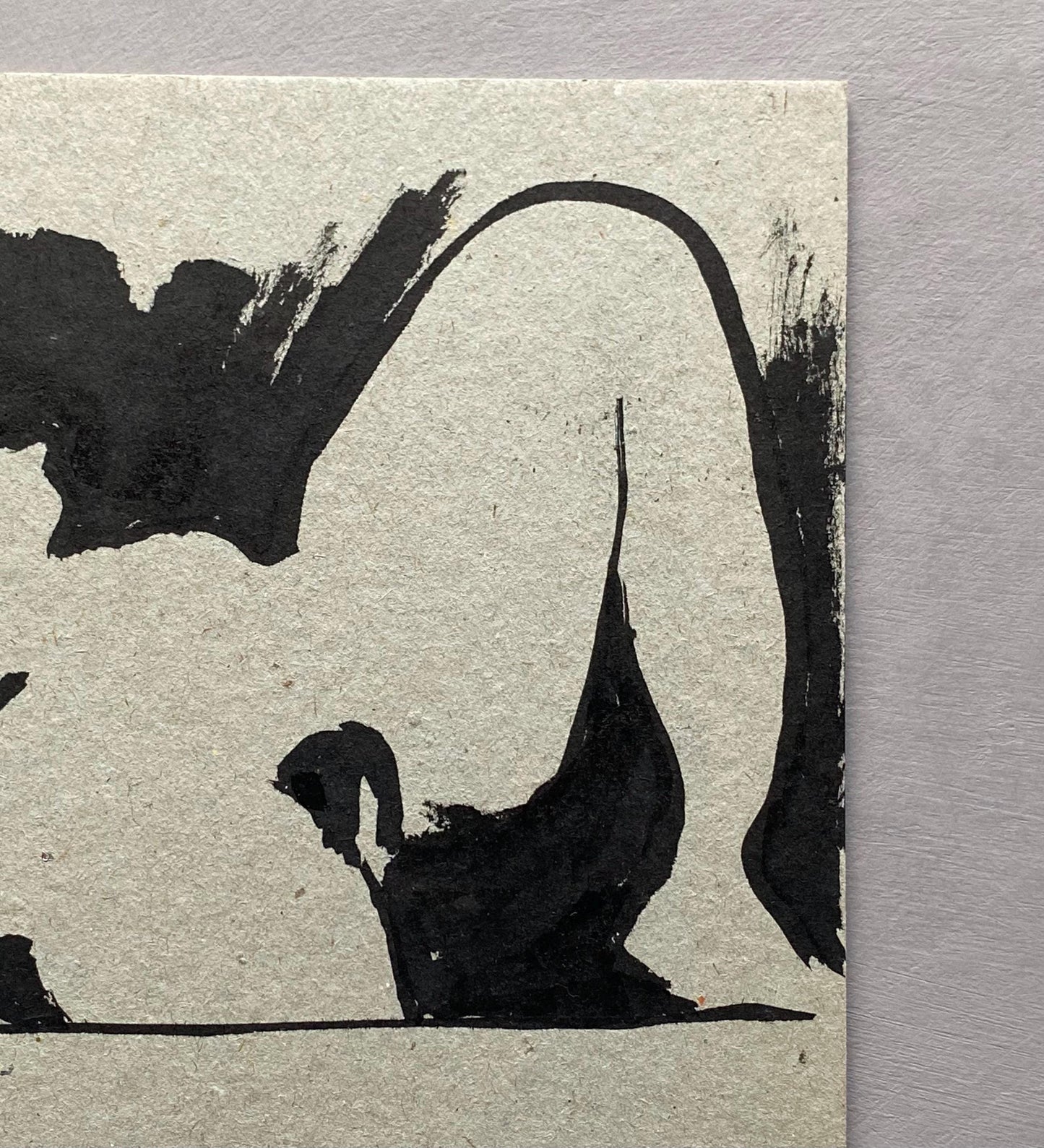 An Original Painting by Philippe Bérard. Black Ink on Card. Created in Paris, France. Dated 1975. Size: 24 x 19 cms.