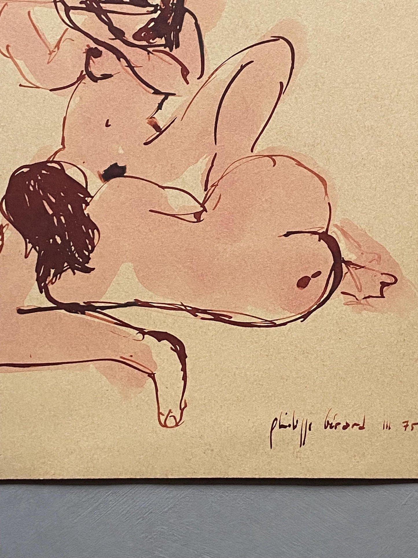 An Original Painting by Philippe Bérard. Watercolour and Ink on Paper. Created in Paris, France in the 1975. Size: 28.5 x 22.2 cms.