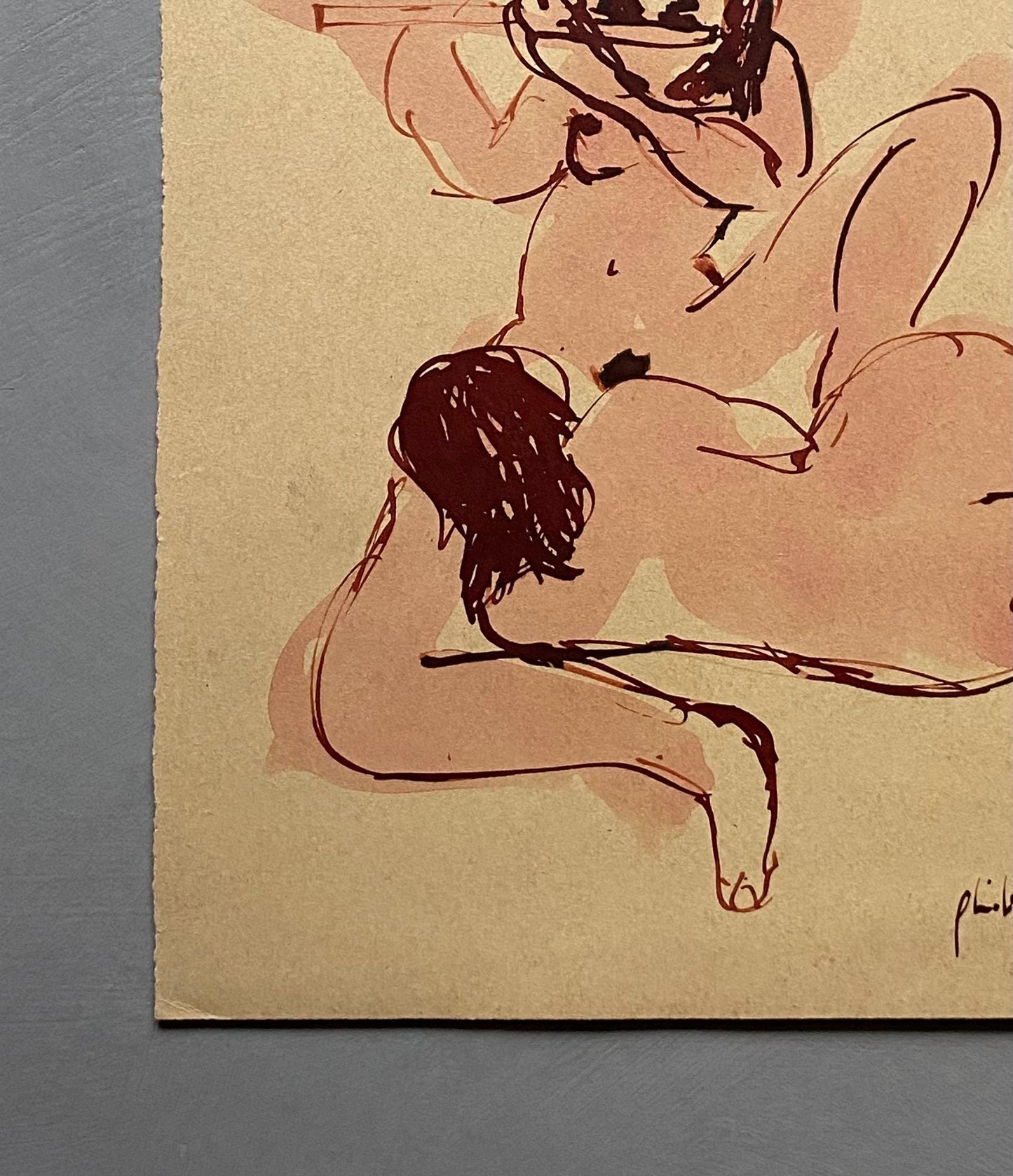 An Original Painting by Philippe Bérard. Watercolour and Ink on Paper. Created in Paris, France in the 1975. Size: 28.5 x 22.2 cms.