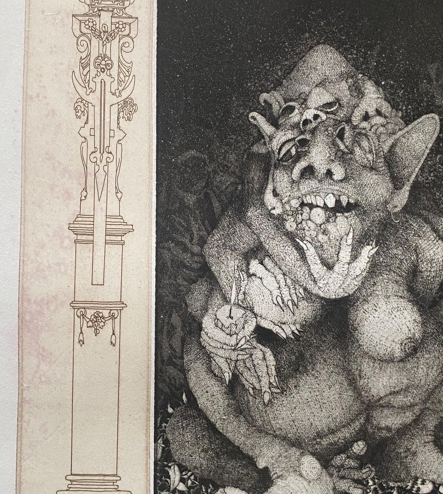 Greed. A Copper Plate Engraving by Charles S. Klabunde. Number 36 of 60. Signed and Dated 1974. Large: 70 x 49.5 cms.