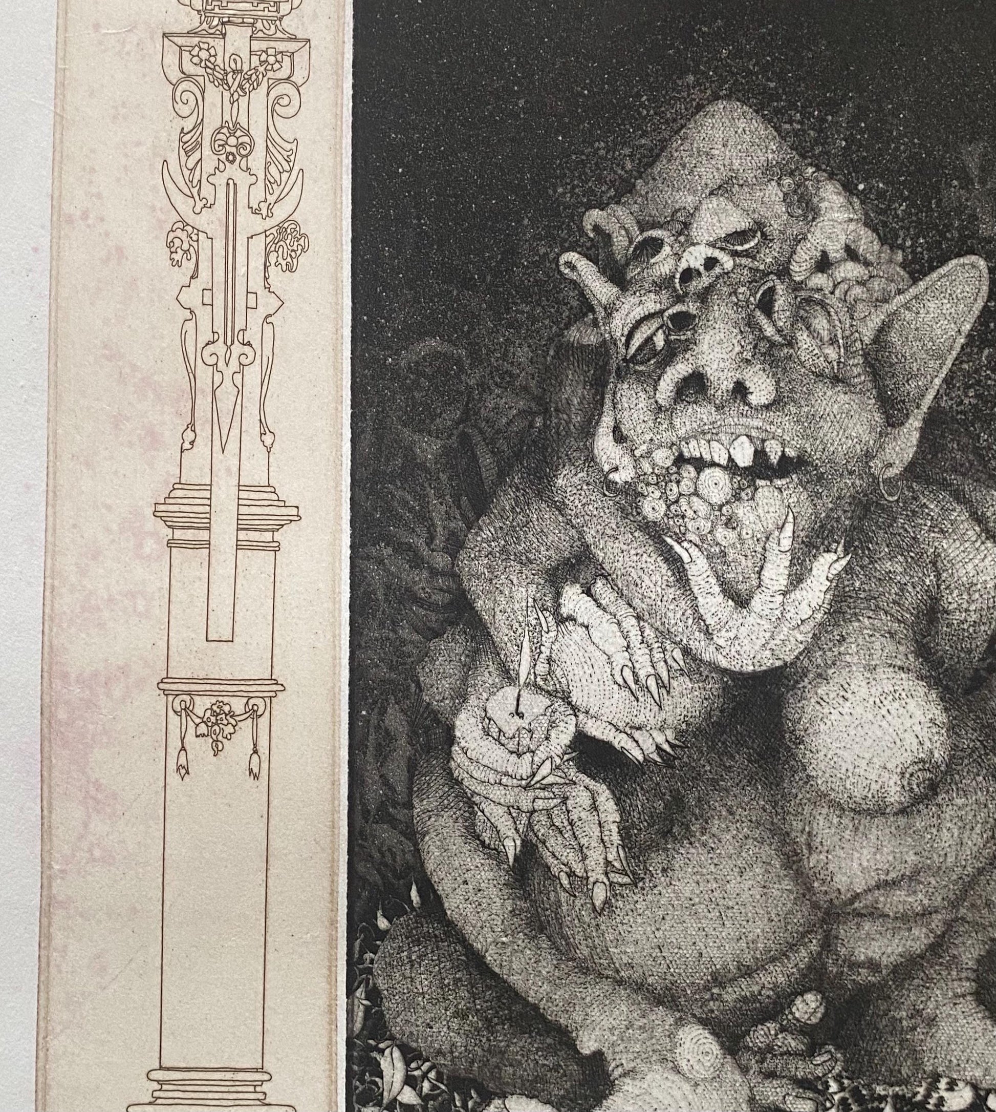Greed. A Copper Plate Engraving by Charles S. Klabunde. Number 36 of 60. Signed and Dated 1974. Large: 70 x 49.5 cms.
