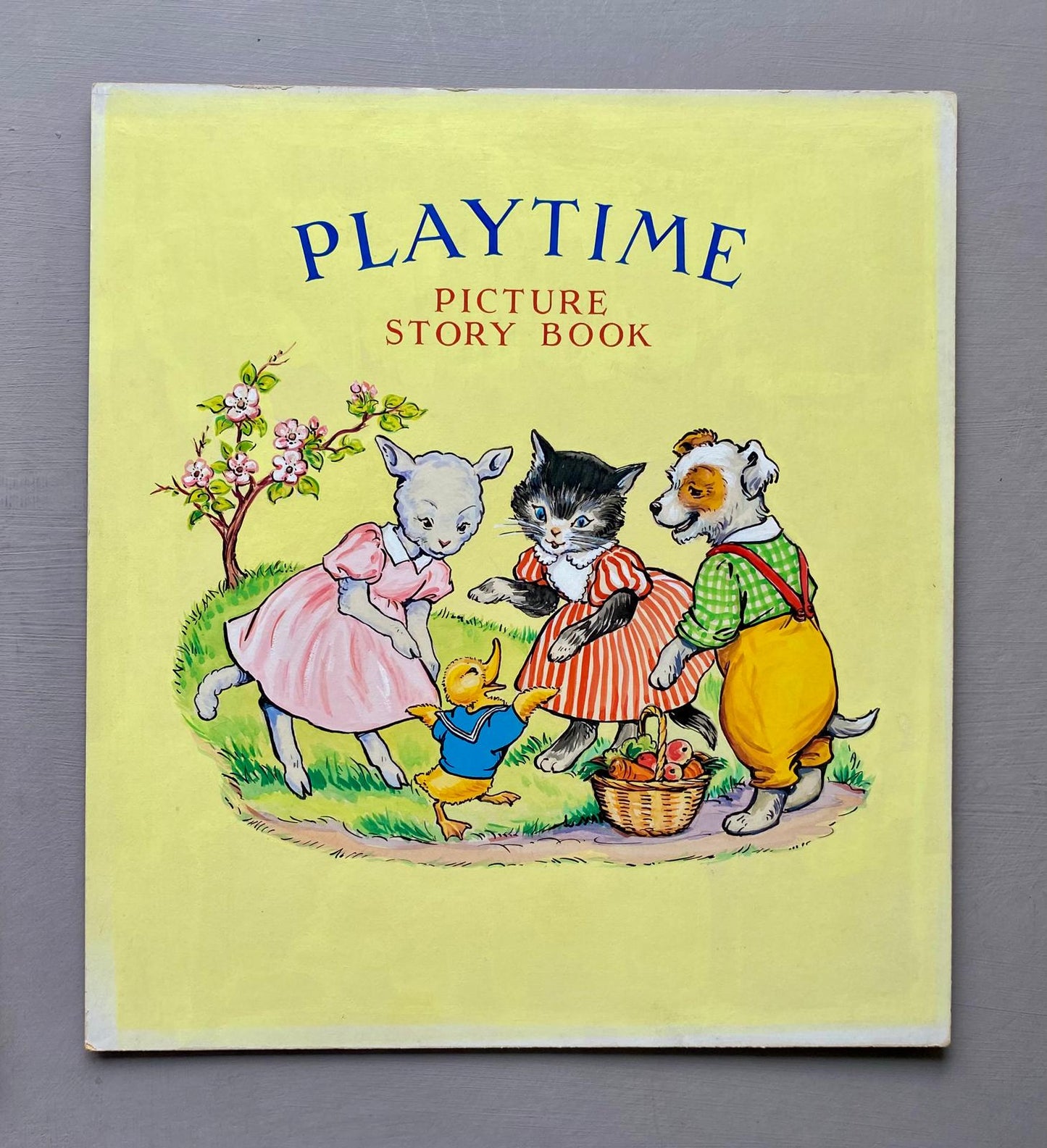 Playtime. An Original Vintage Illustration For A Children's book. Medium: Gouache. Presumed A. E. Kennedy. Circa 1950.