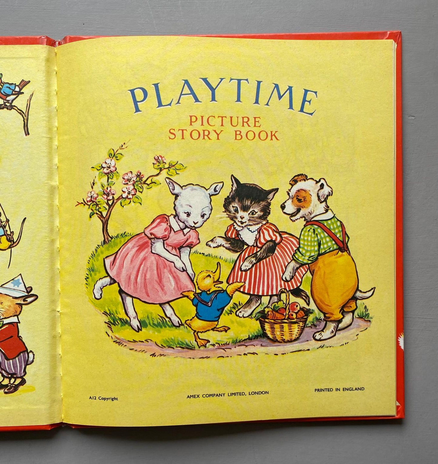 Playtime. An Original Vintage Illustration For A Children's book. Medium: Gouache. Presumed A. E. Kennedy. Circa 1950.