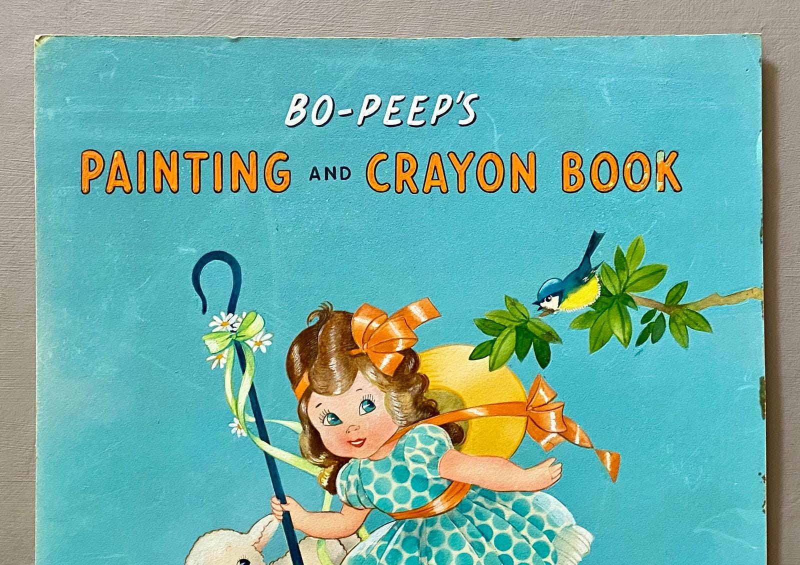 Bo-Peep's Painting and Crayon Book. An Original Illustration For The Cover Of A Children's Book. Medium: Gouache. Circa 1950.
