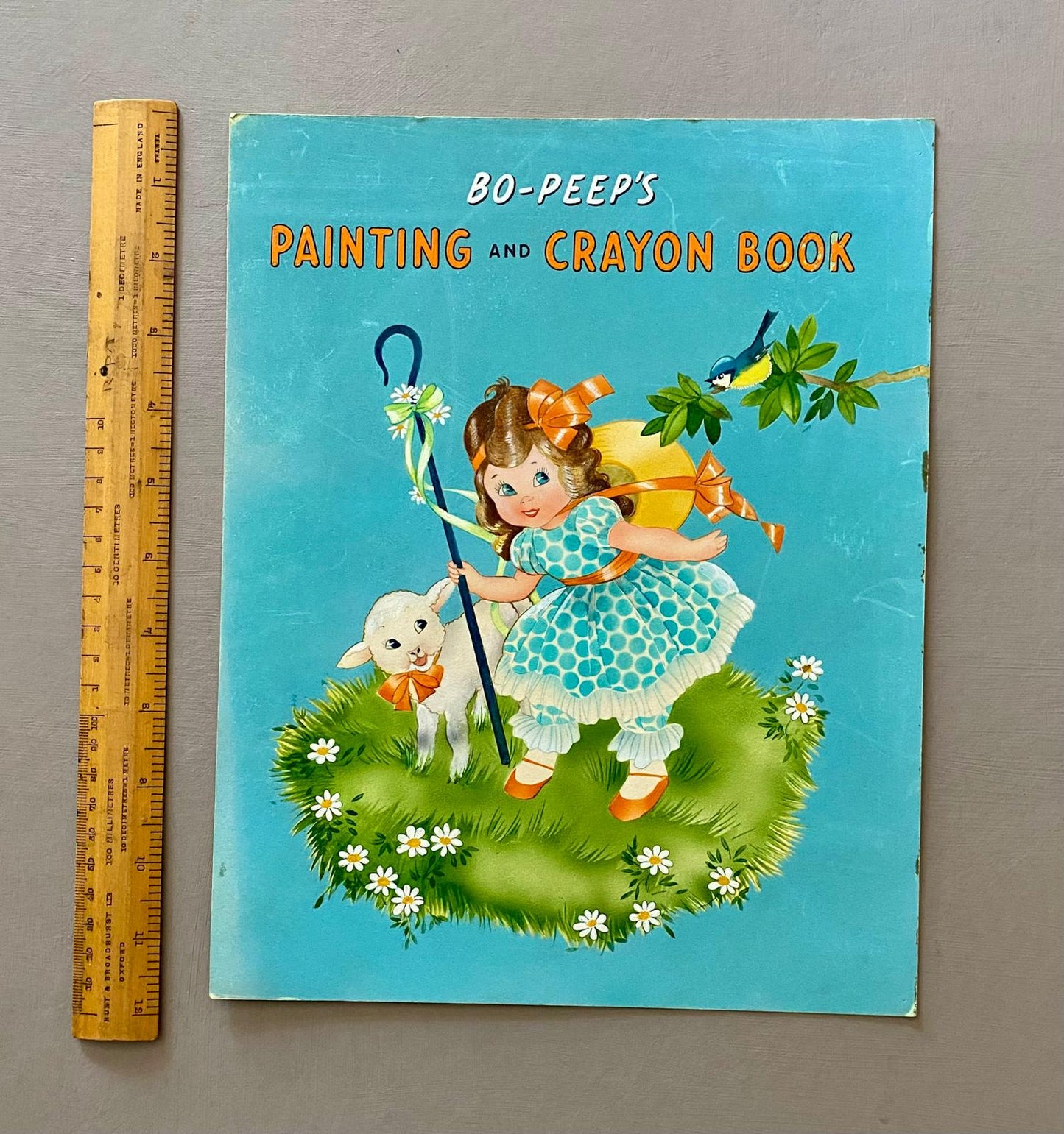 Bo-Peep's Painting and Crayon Book. An Original Illustration For The Cover Of A Children's Book. Medium: Gouache. Circa 1950.