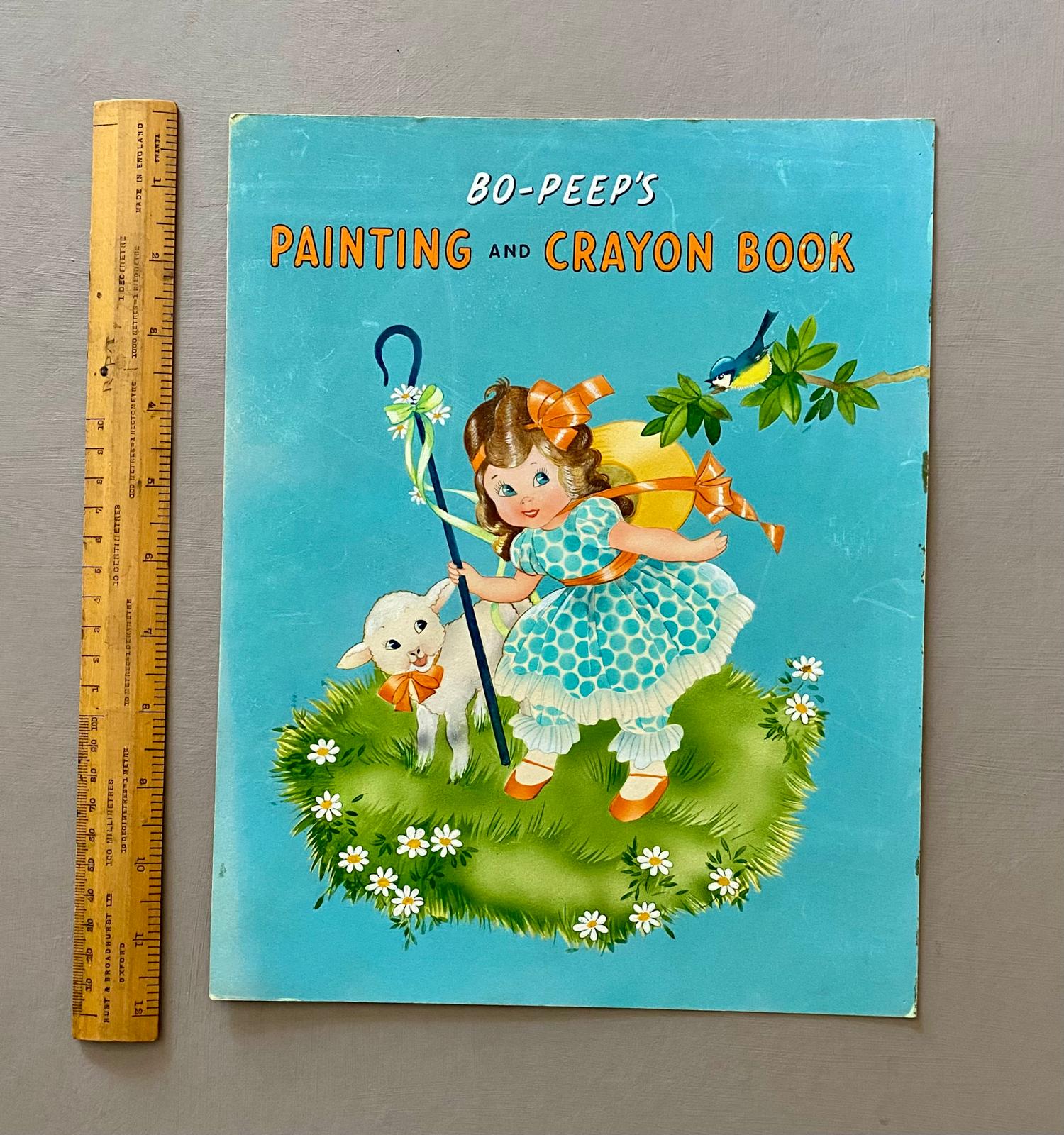 Bo-Peep's Painting and Crayon Book. An Original Illustration For The Cover Of A Children's Book. Medium: Gouache. Circa 1950.